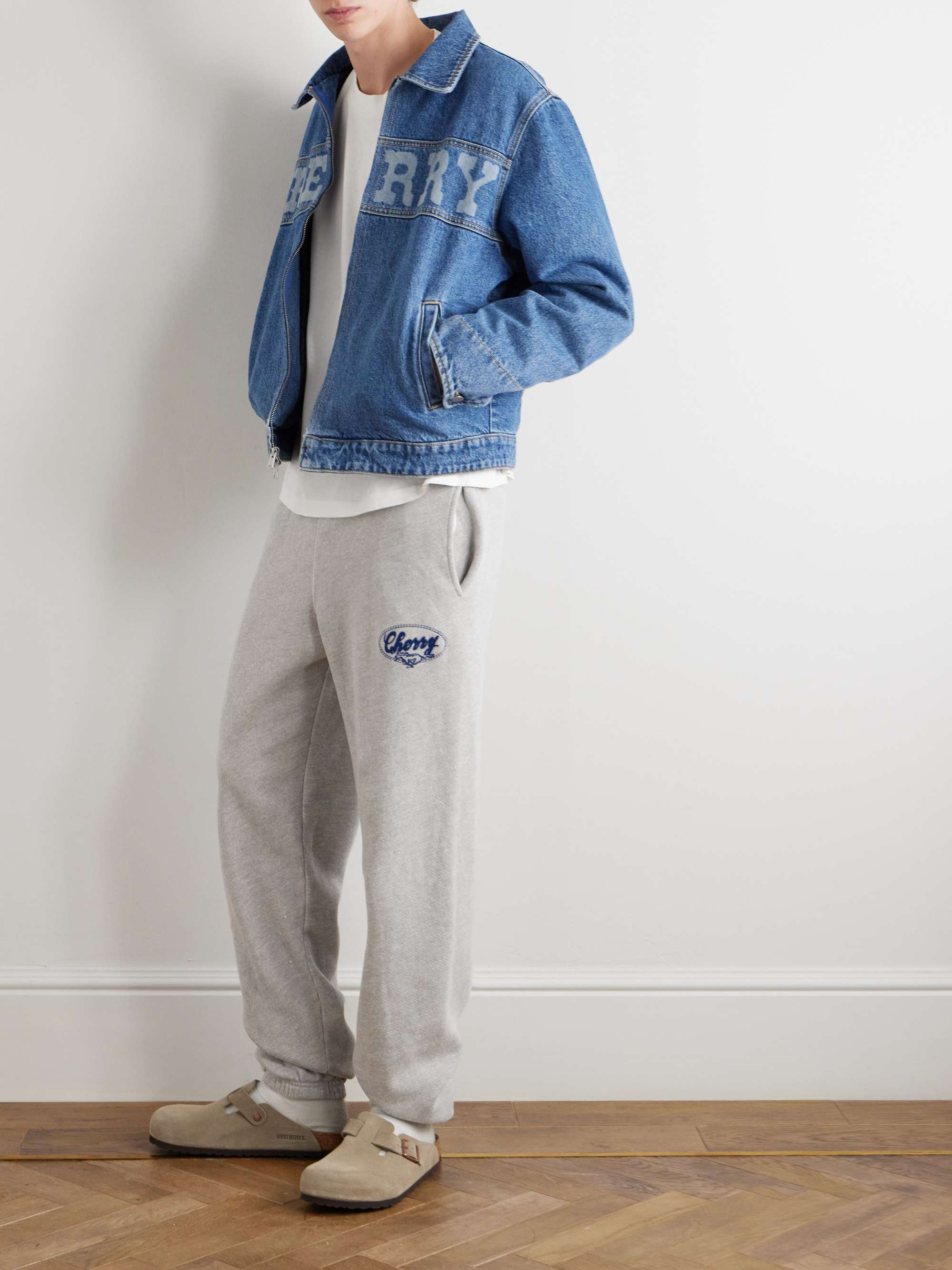 Horse Power Logo-Embroidered Cotton-Jersey Sweatpants view