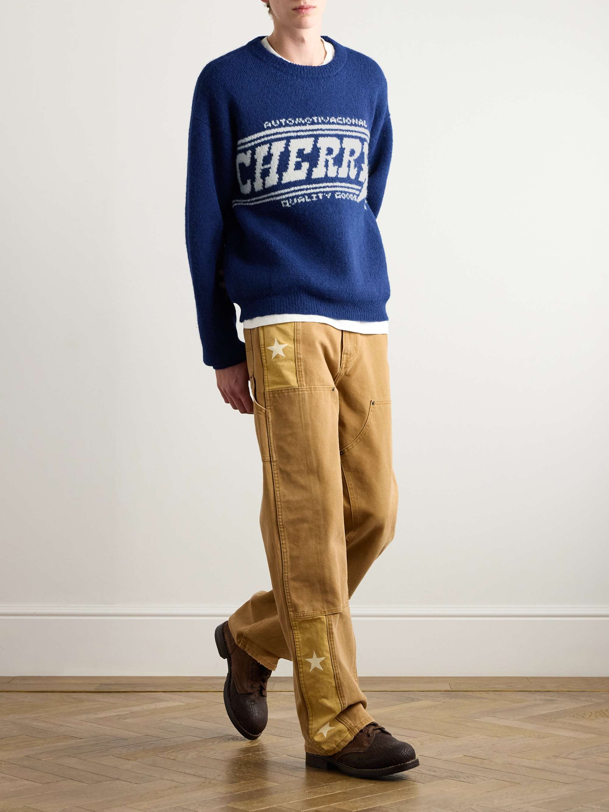 Jacquard-Knit Alpaca-Blend Sweater view