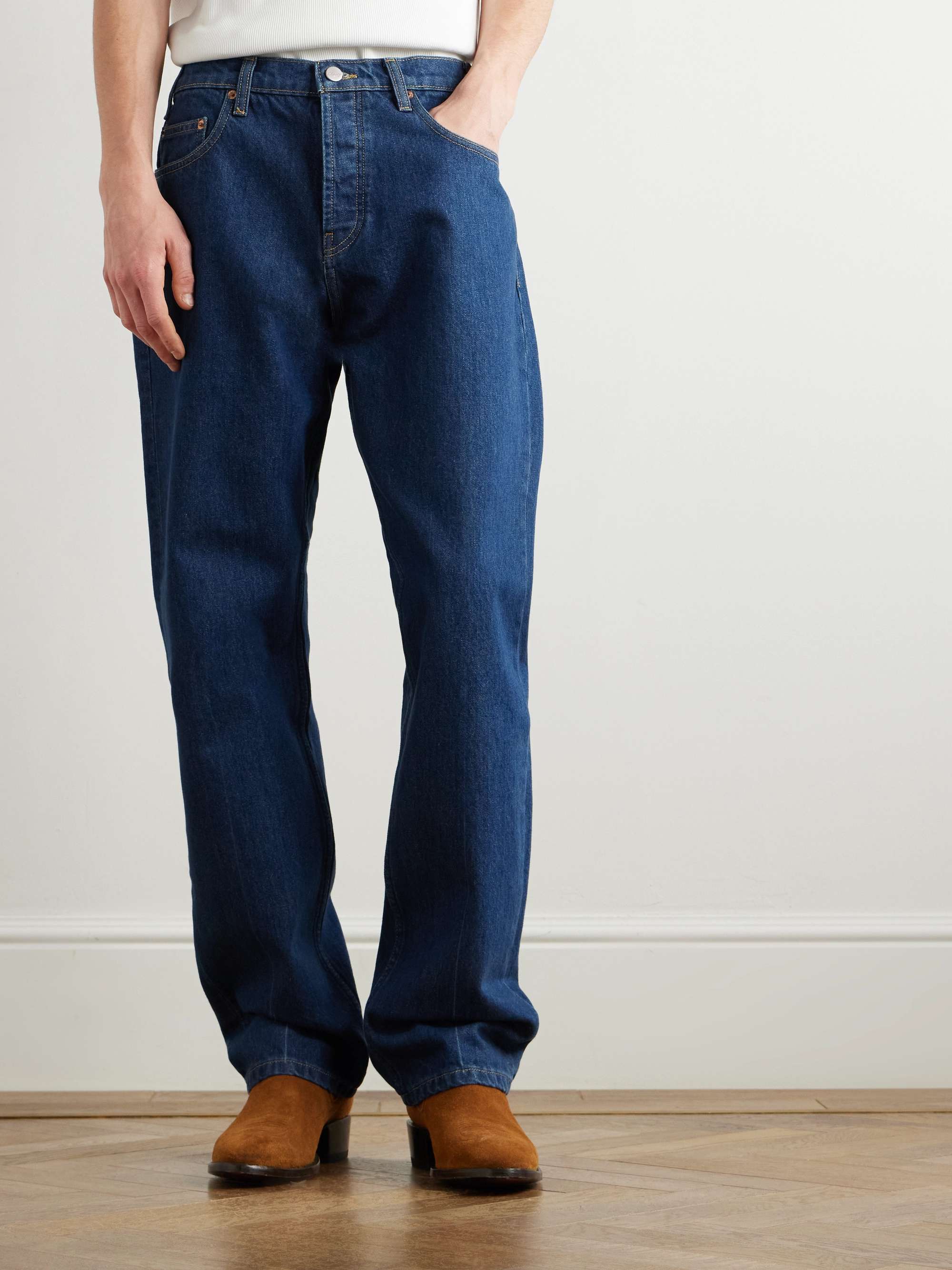 Straight-Leg Logo-Embroidered Jeans view