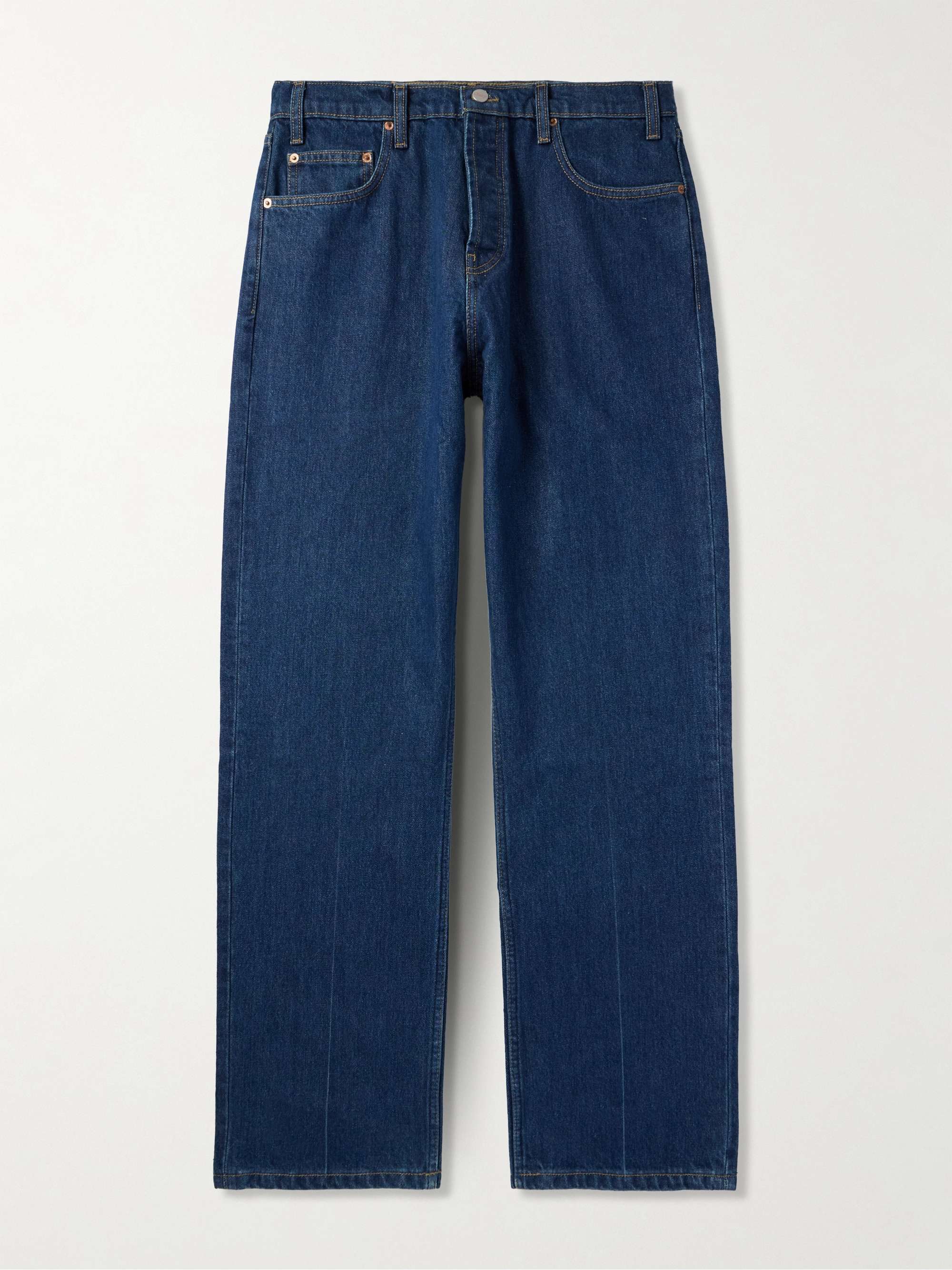Straight-Leg Logo-Embroidered Jeans view