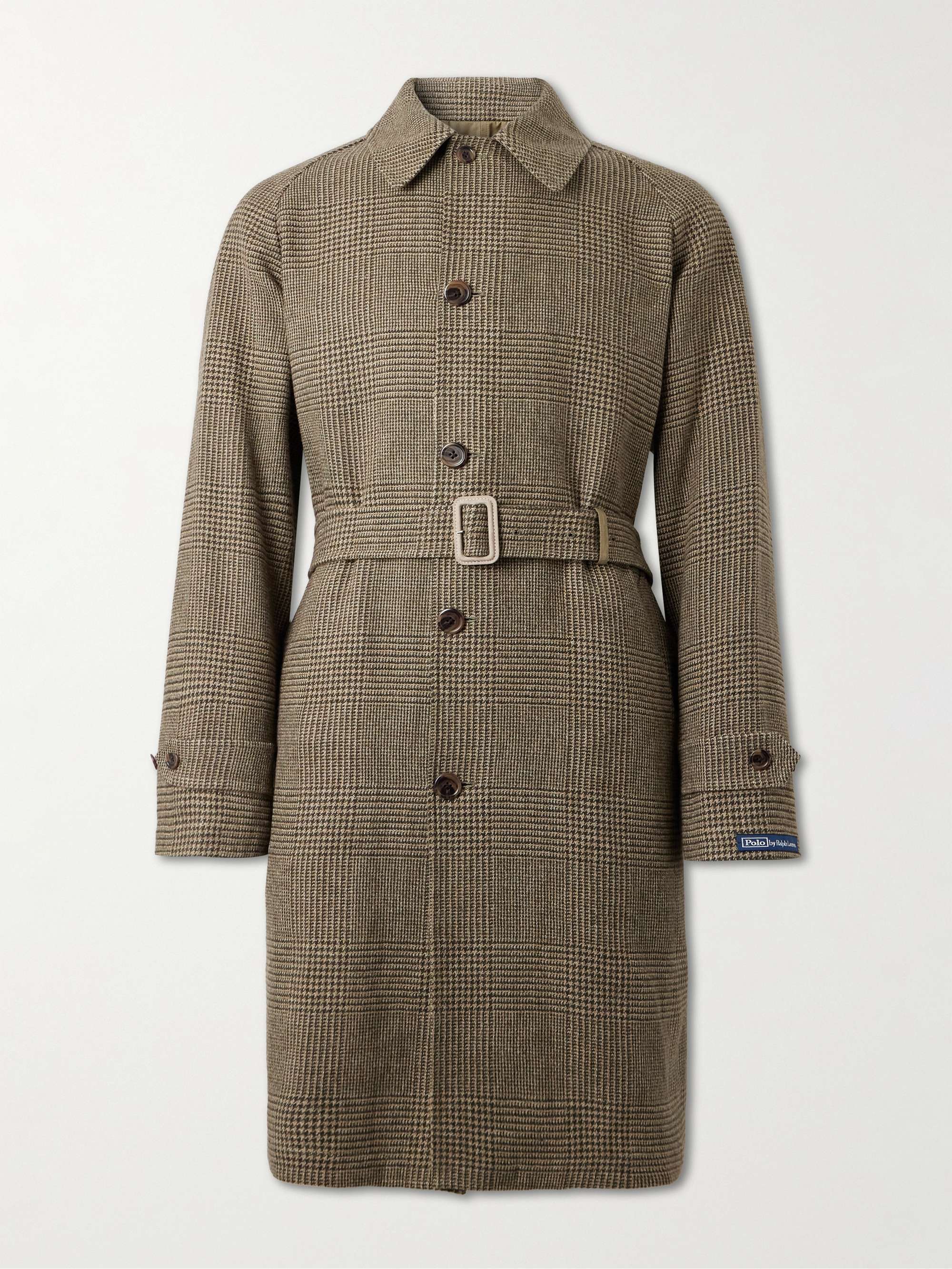 Balmacaan Reversible Belted Tweed and Poplin Coat view