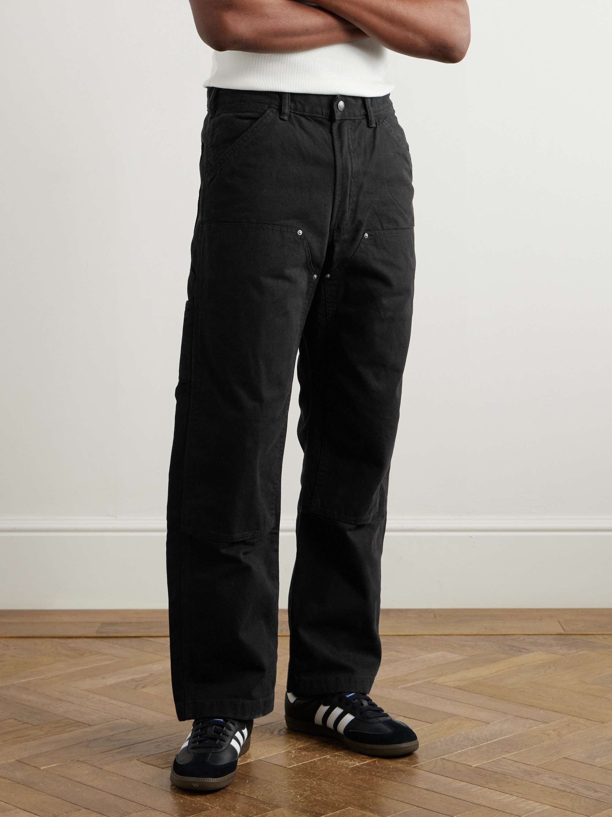 Wide-Leg Cotton-Canvas Trousers view