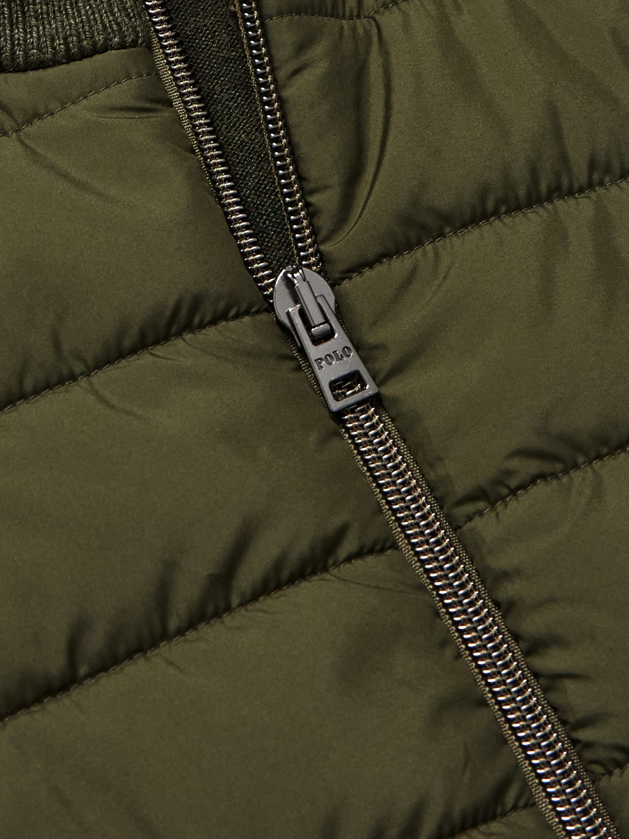 Quilted Shell and Logo-Appliquéd Wool Jacket view