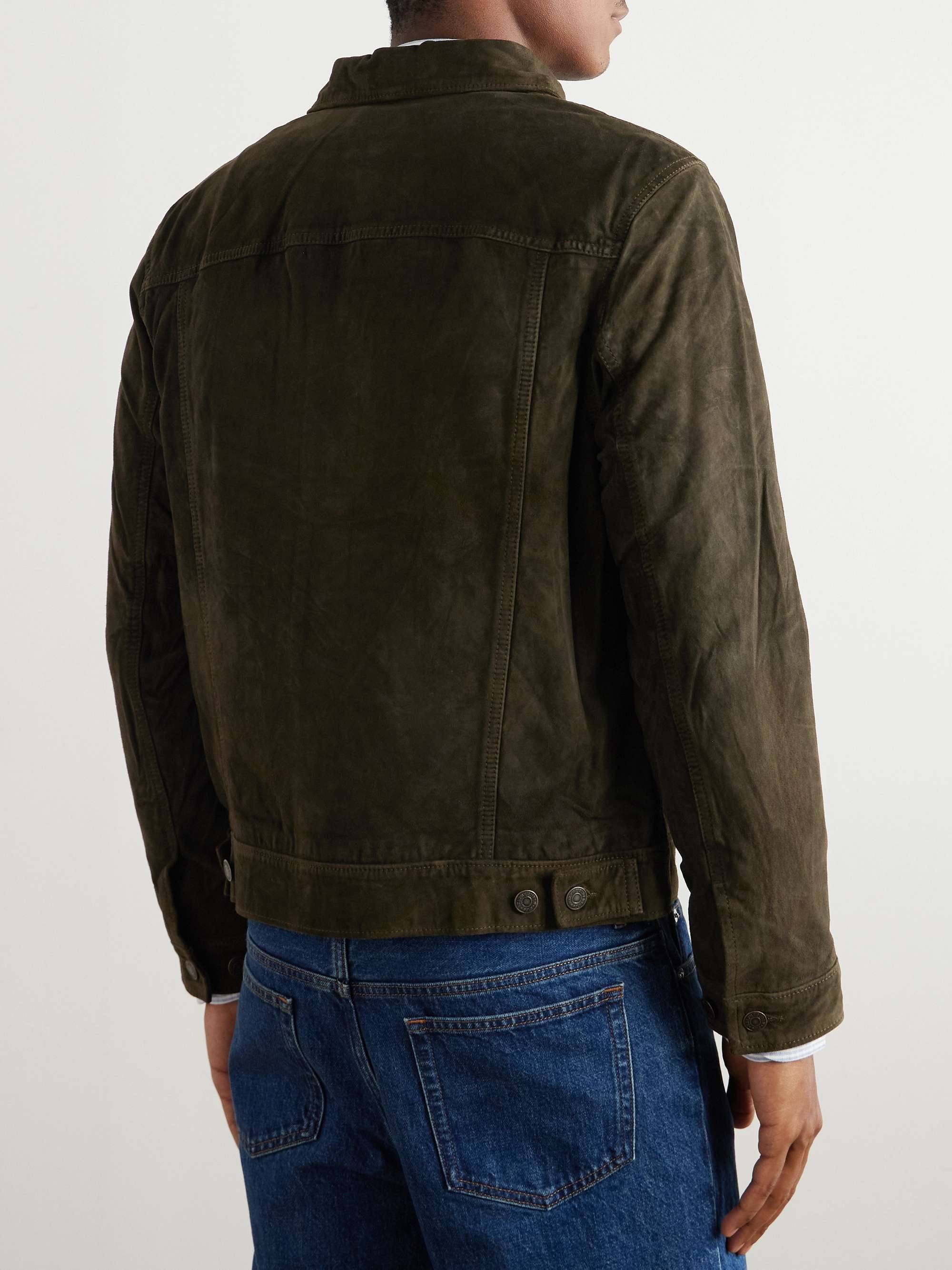 Icon Slim-Fit Suede Trucker Jacket view