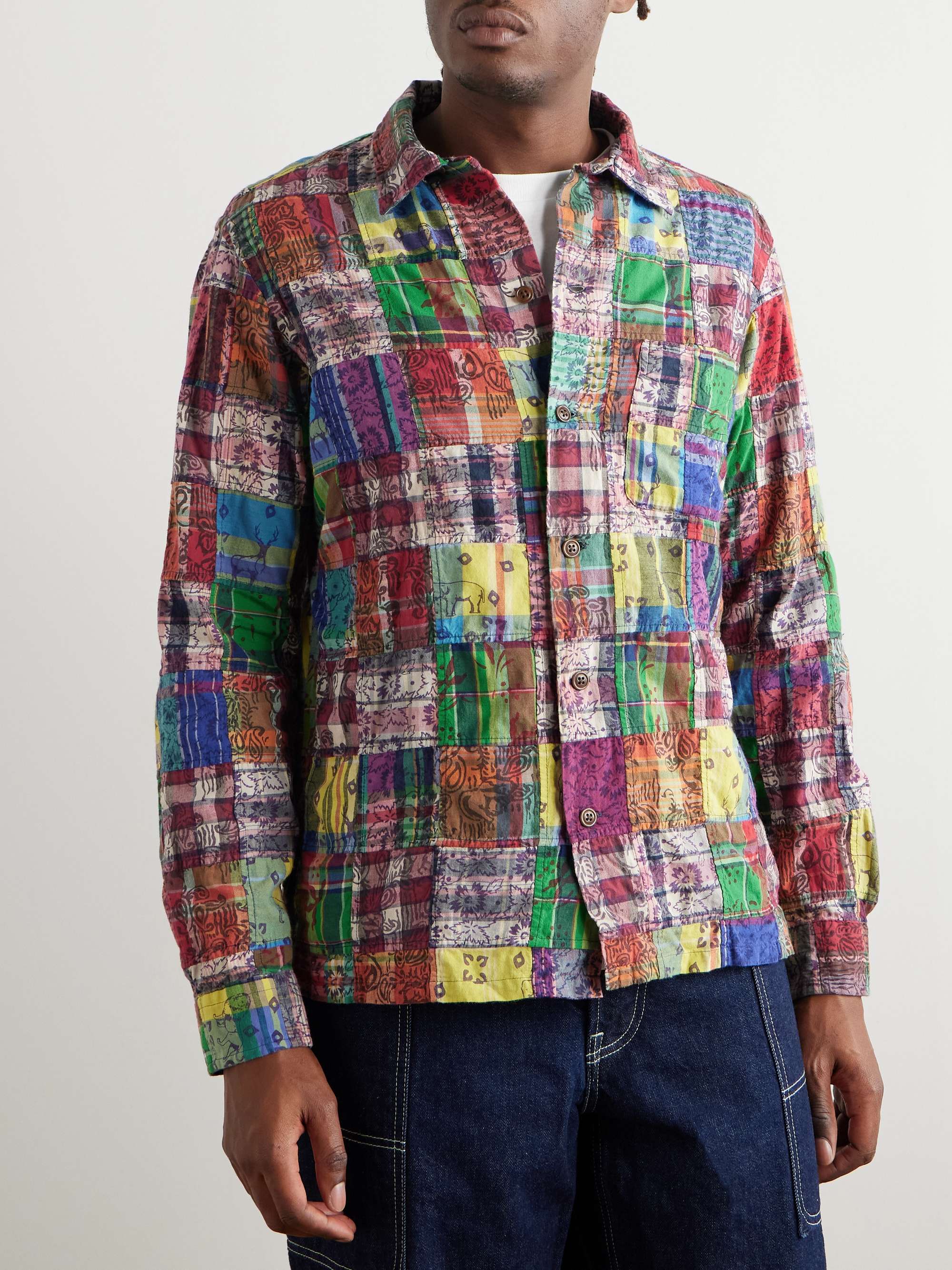 Patchwork Printed Cotton-Madras Shirt view