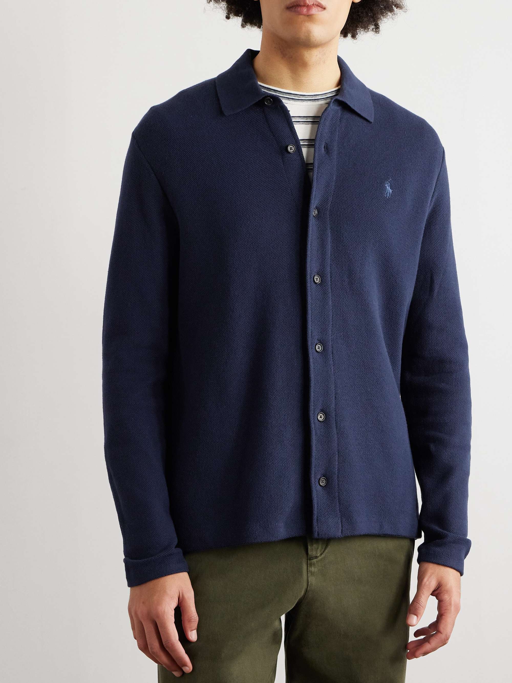 Logo-Embroidered Cotton-Piqué Shirt view