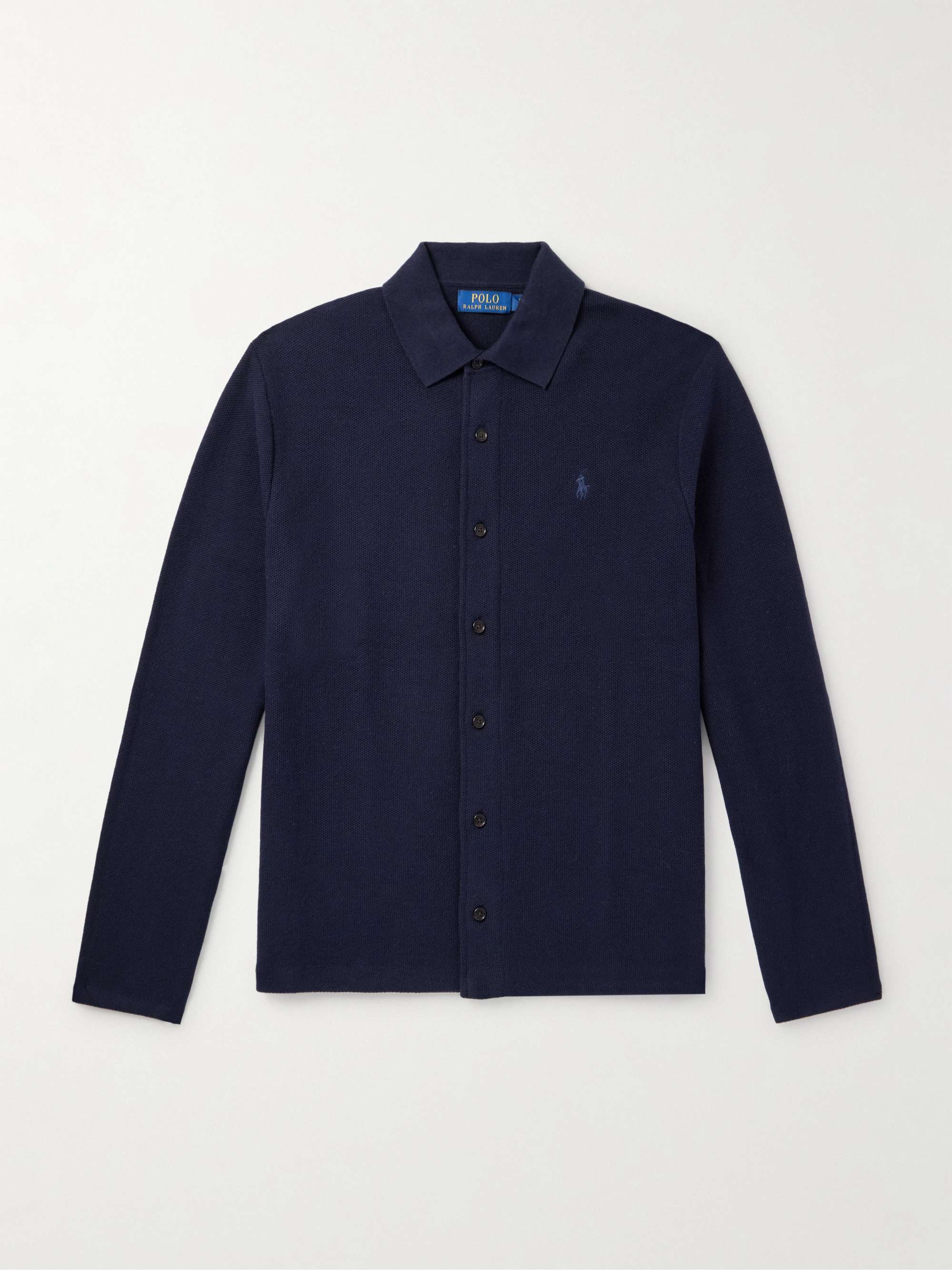 Logo-Embroidered Cotton-Piqué Shirt view