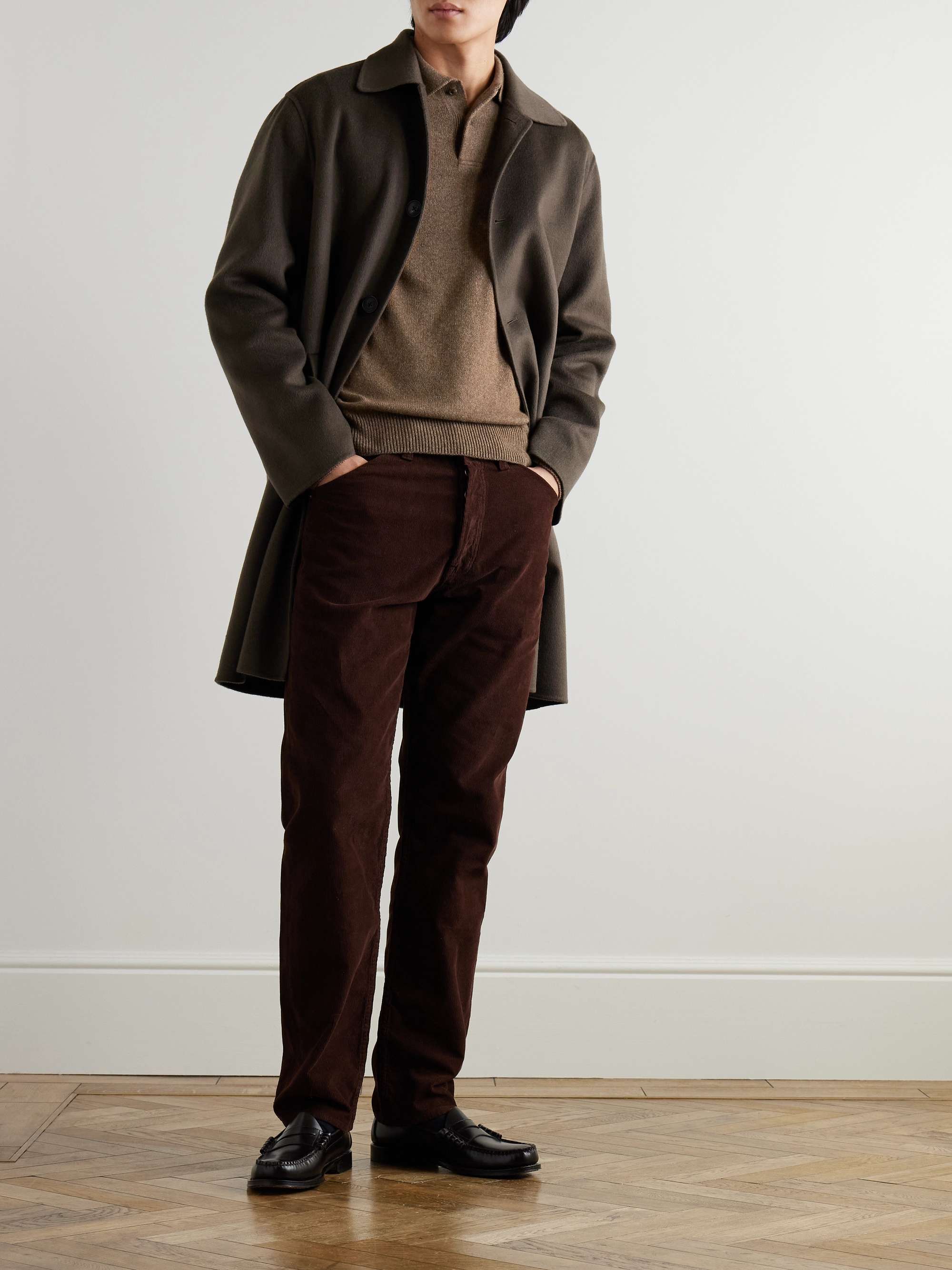 Wool and Cotton-Blend Polo Sweater view