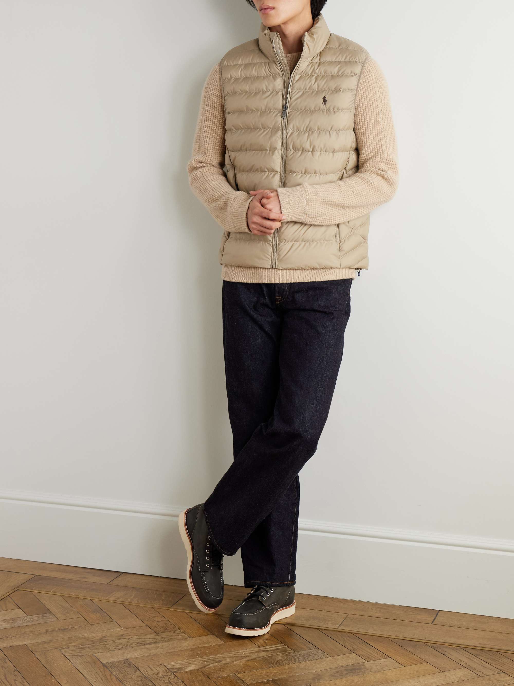 Terra Logo-Embroidered Quilted Recycled-Shell Gilet view