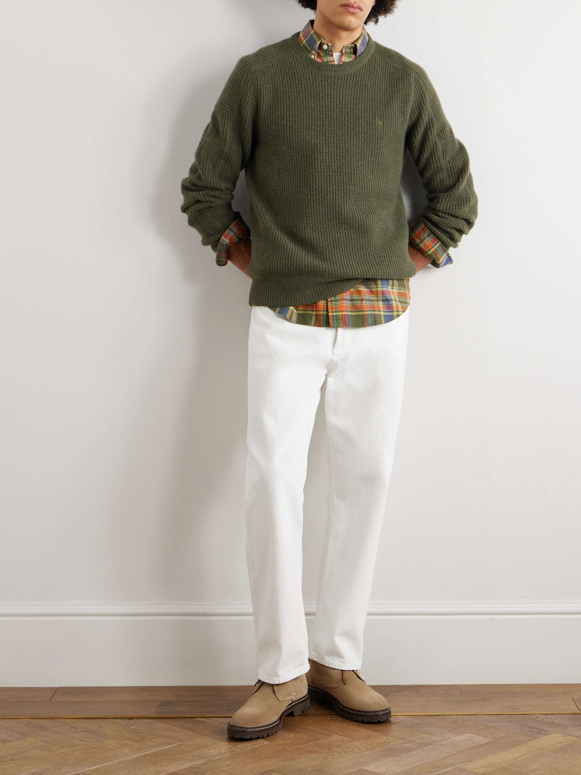 Waffle-Knit Wool and Alpaca-Blend Sweater view