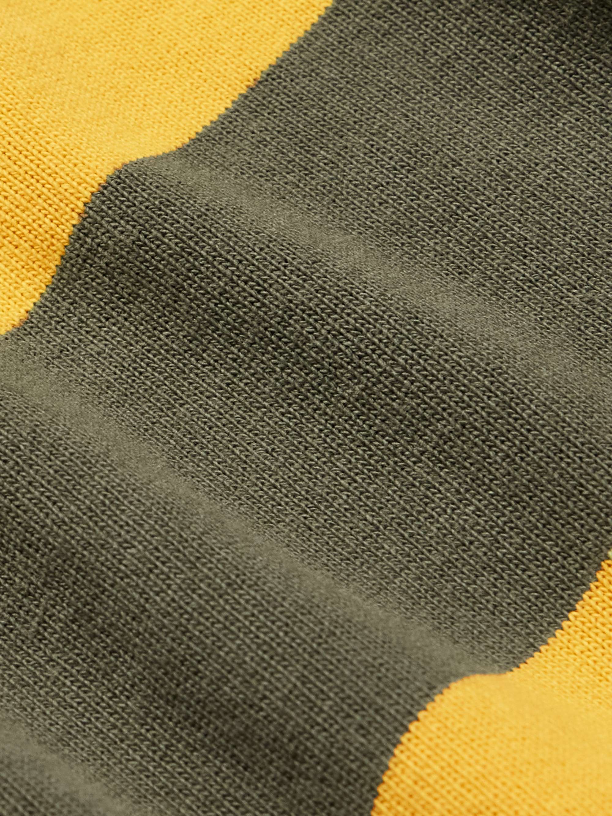 Poplin-Trimmed Striped Cotton Rugby Shirt view