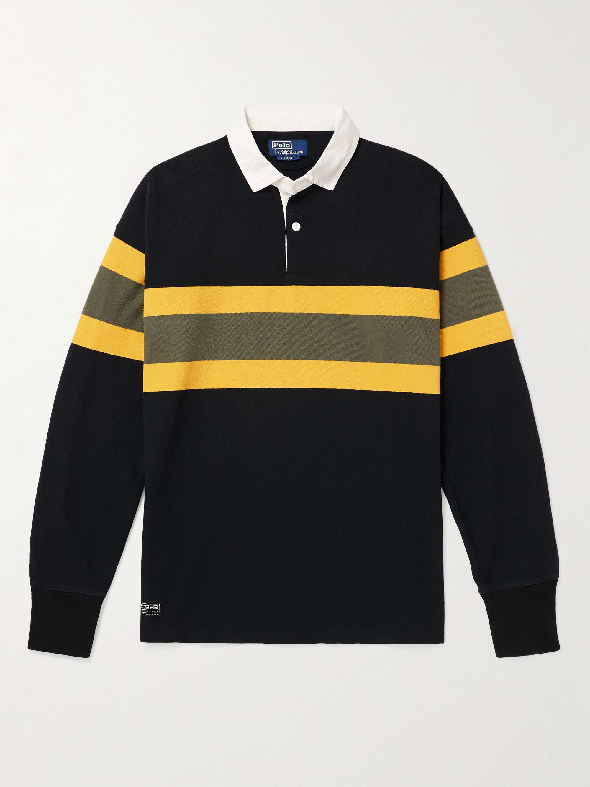 Poplin-Trimmed Striped Cotton Rugby Shirt view