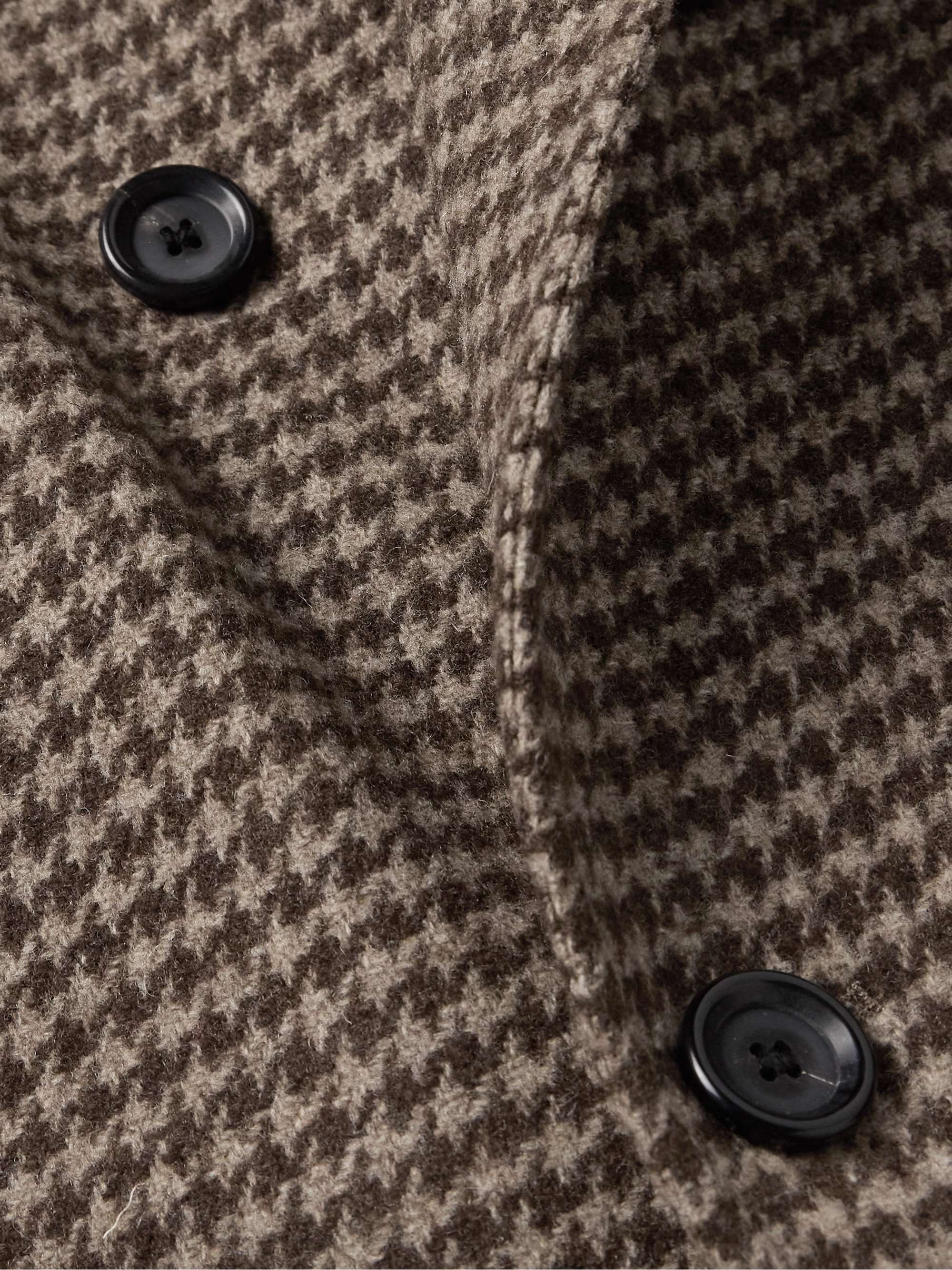 Big Double-Breasted Houndstooth Wool Coat view