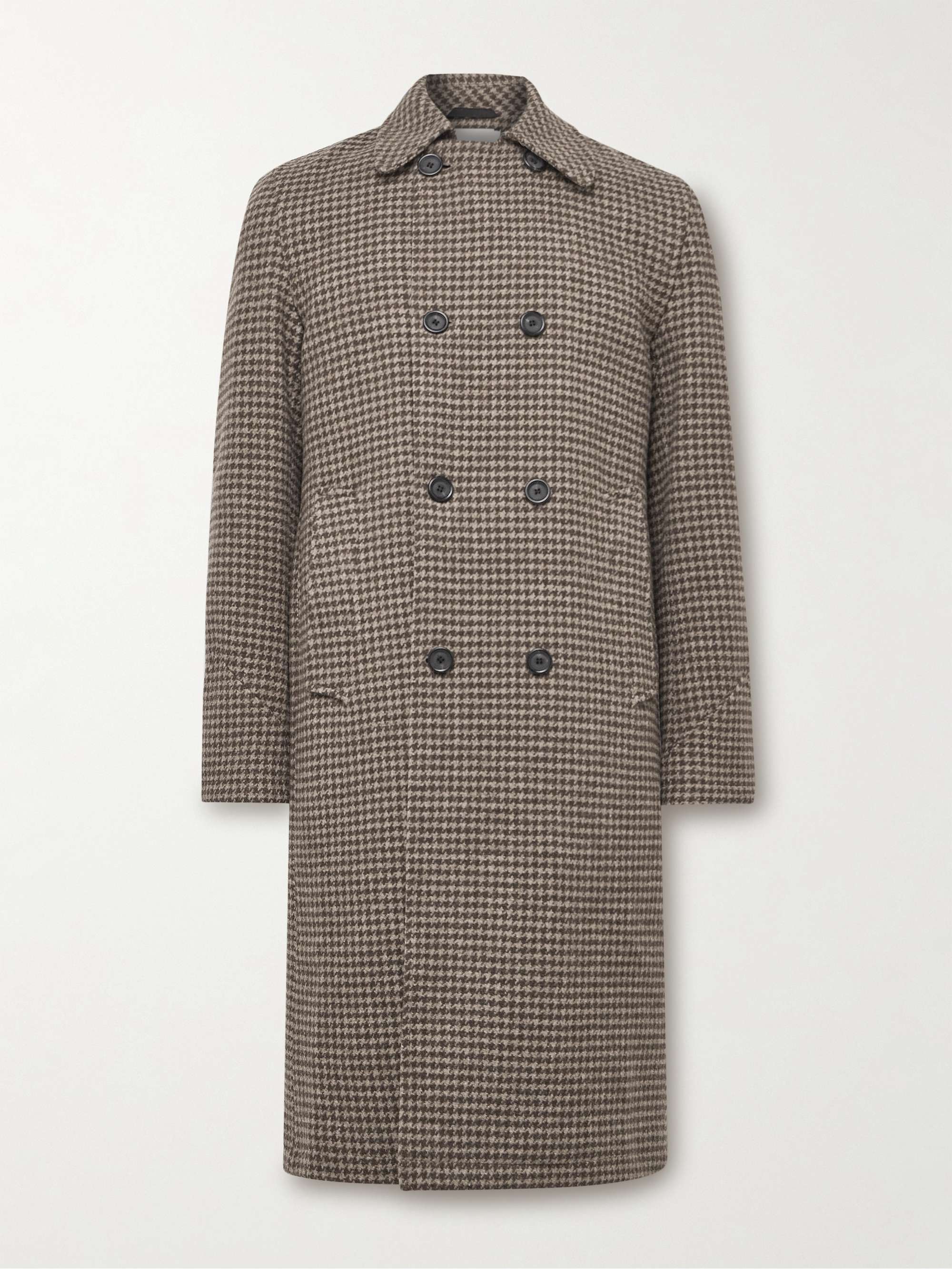Big Double-Breasted Houndstooth Wool Coat view