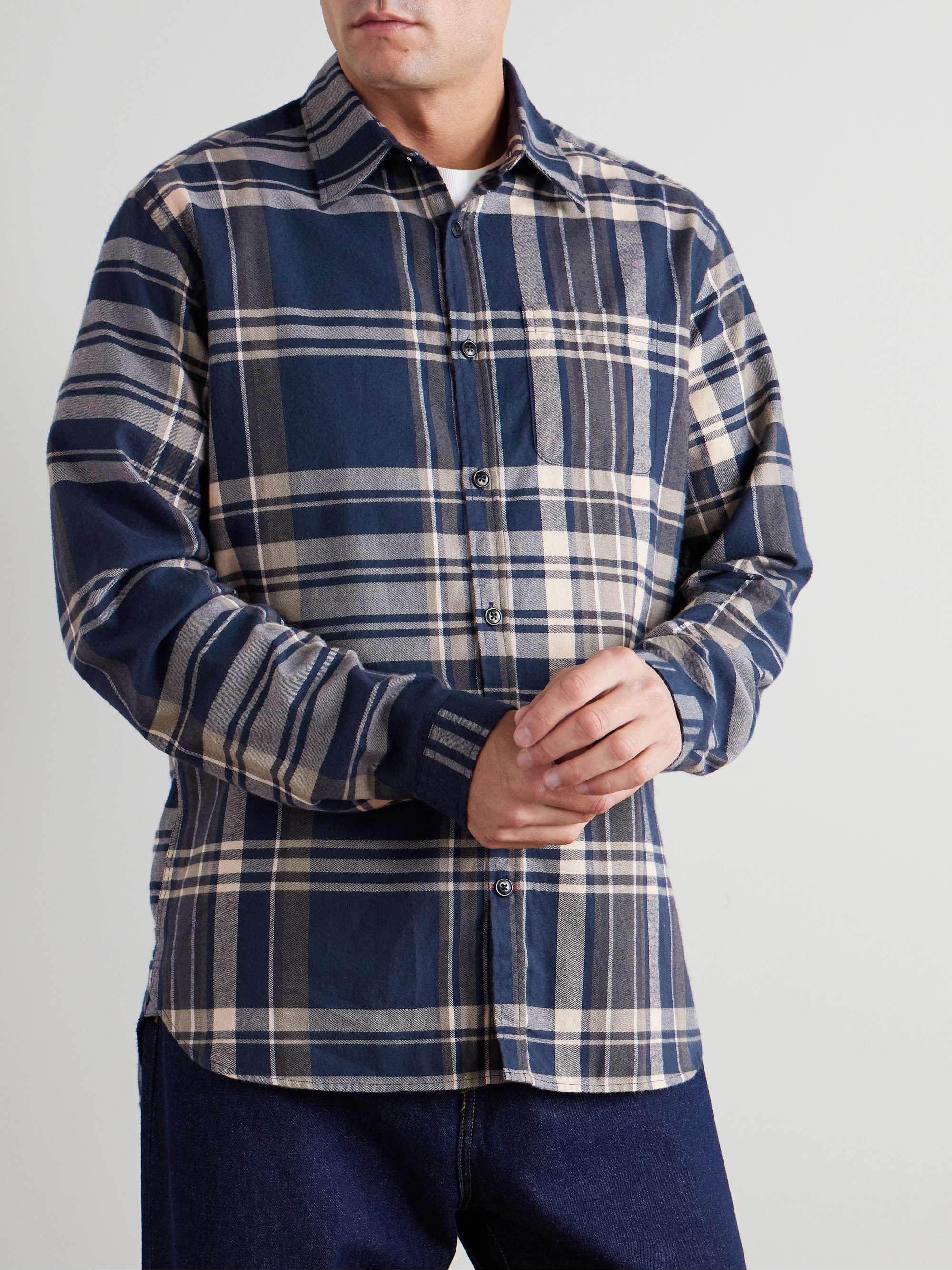 New York Special Checked Organic Cotton-Twill Shirt view