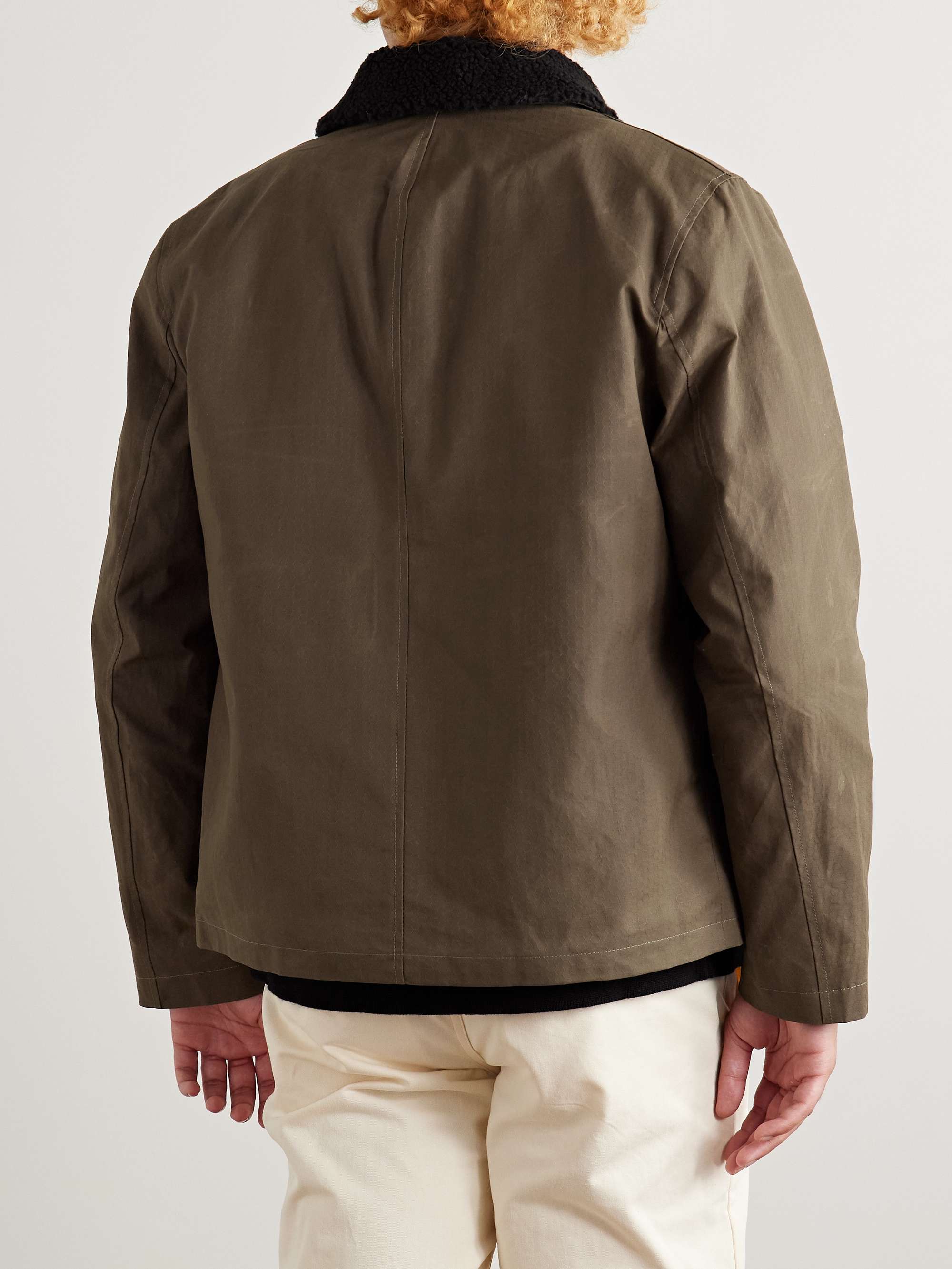 Lambeth Fleece-Trimmed Coated-Cotton Jacket view