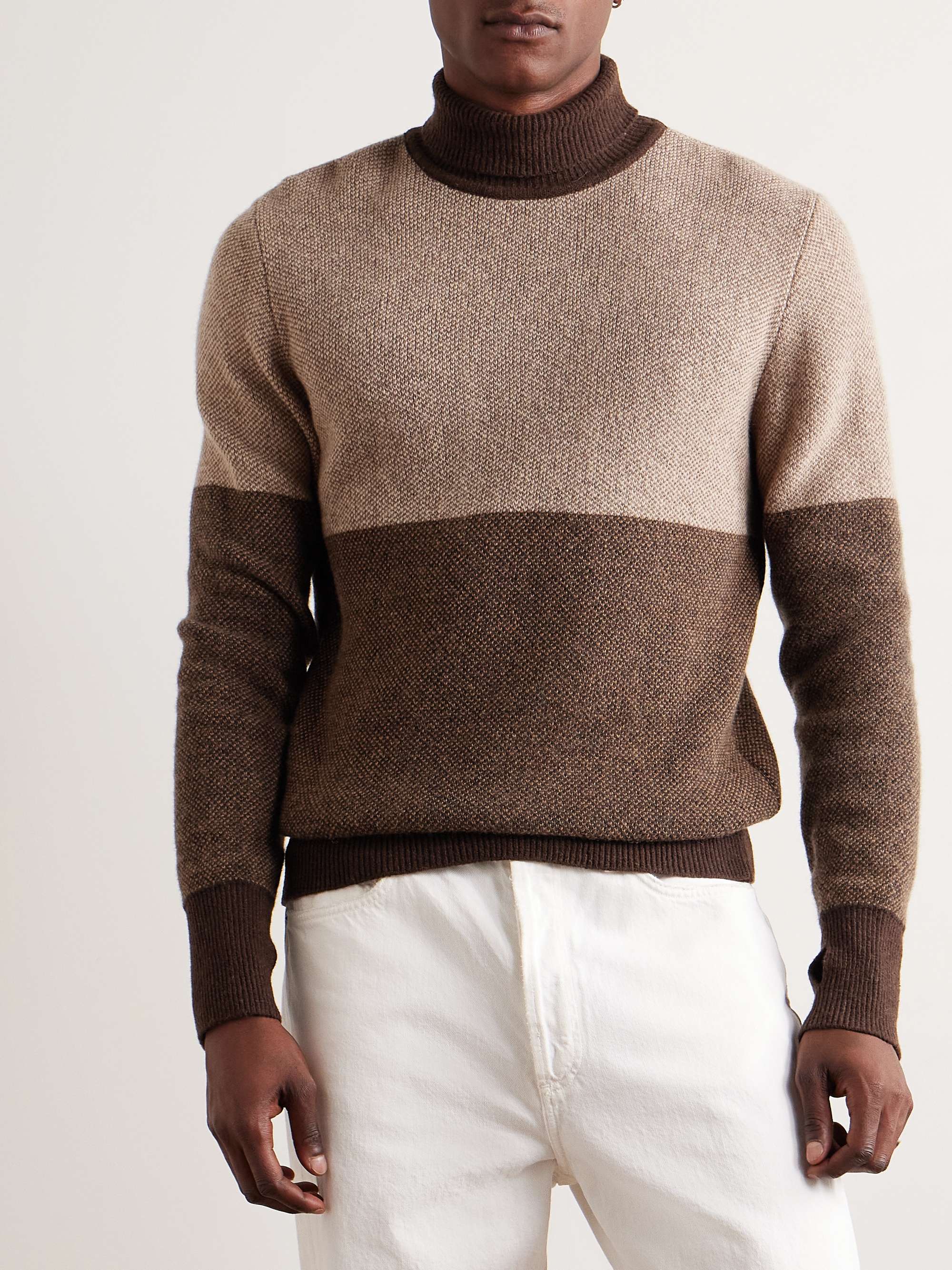 Talbot Colour-Block Wool Rollneck Sweater view