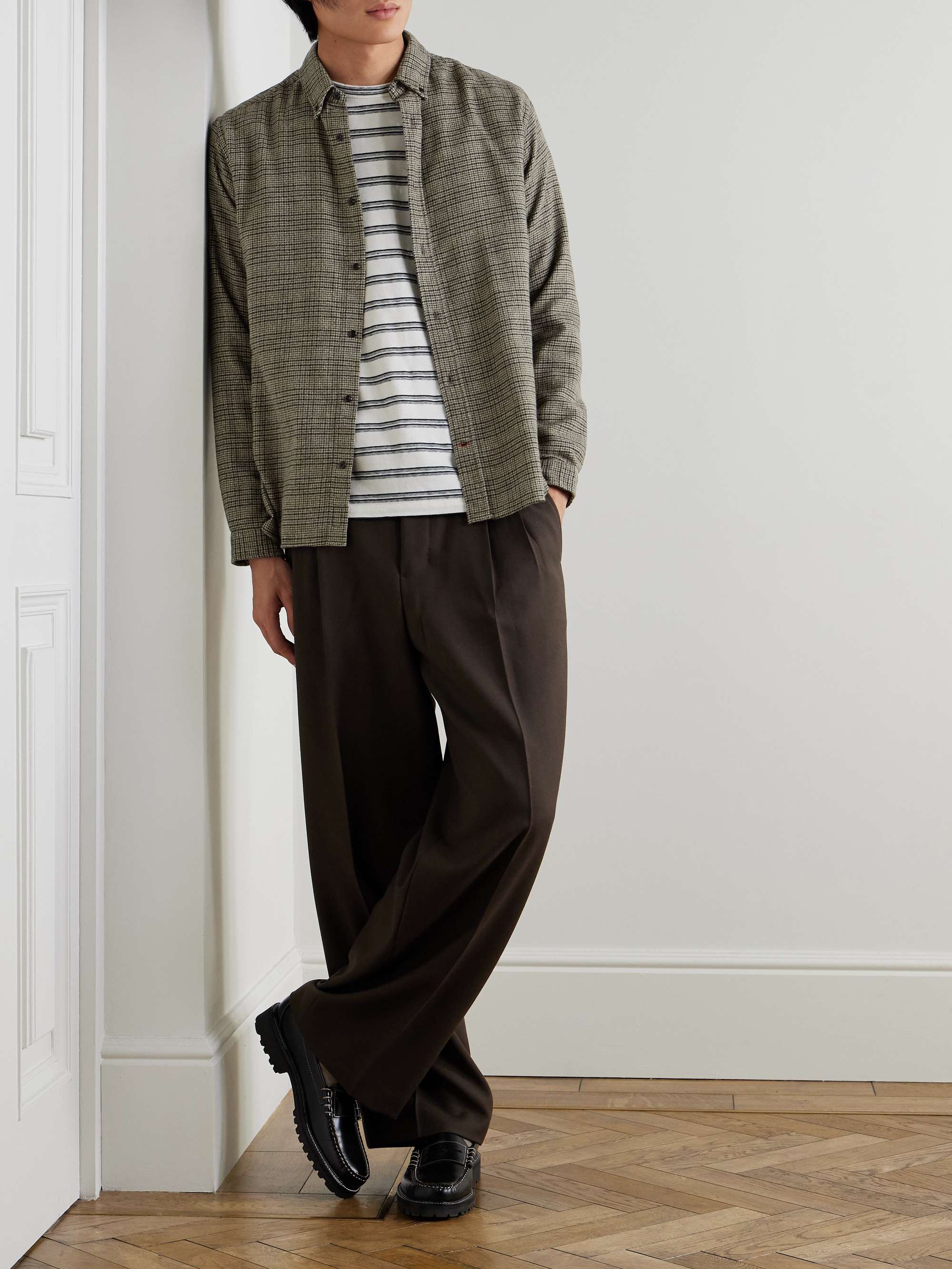 Brook Checked Organic Cotton-Flannel Shirt view