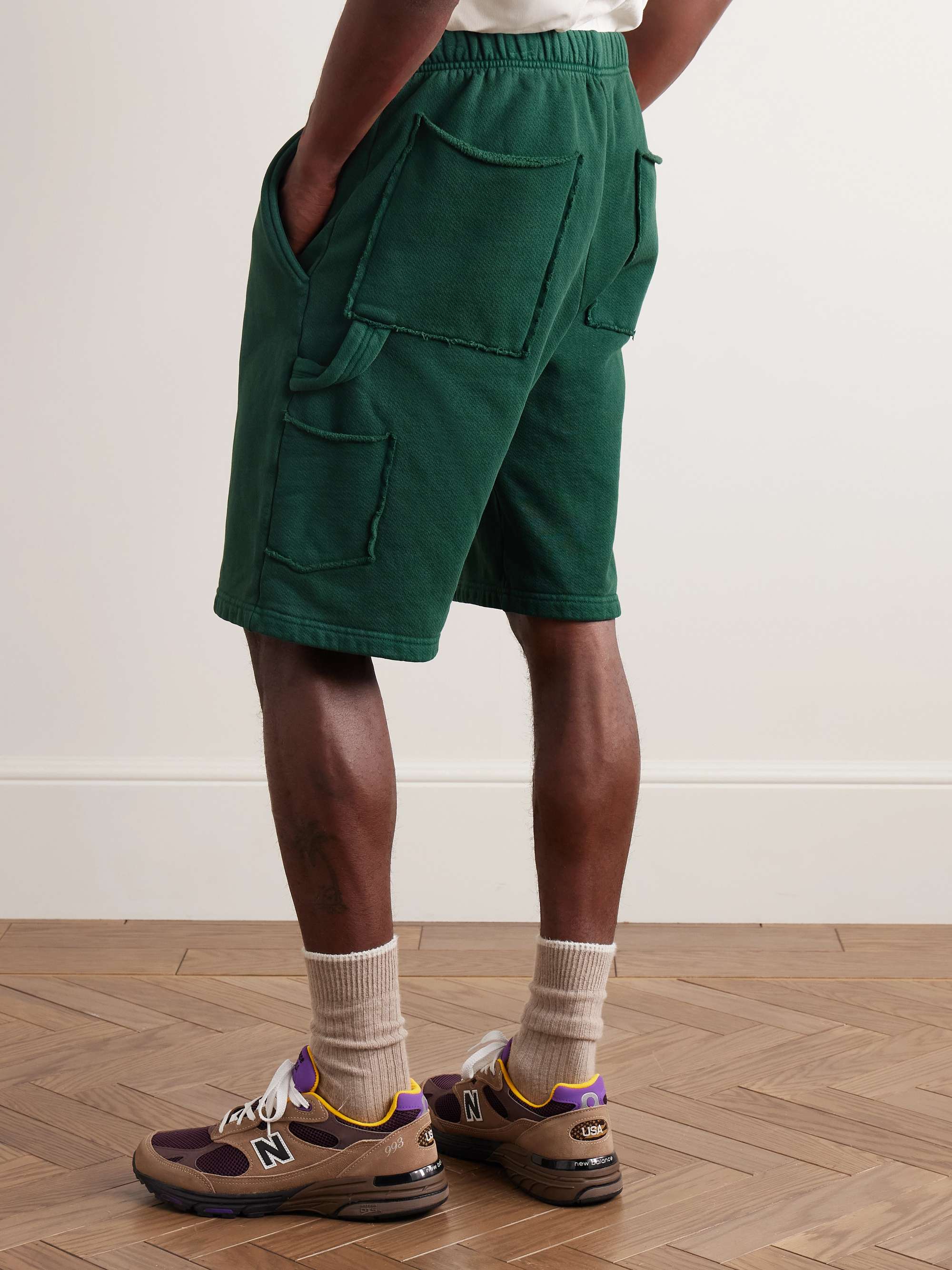 Utility Straight-Leg Garment-Dyed Cotton-Jersey Shorts view