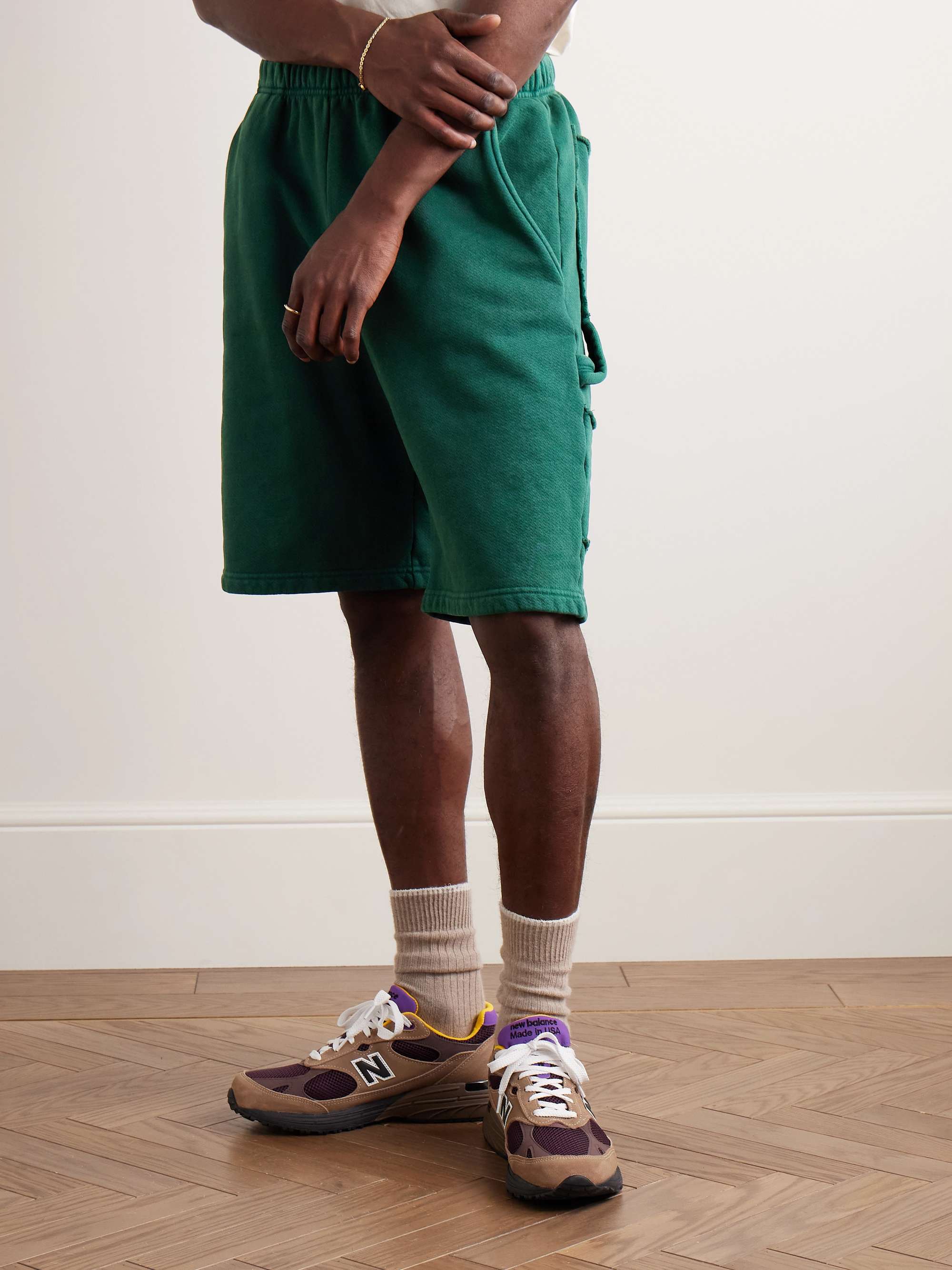 Utility Straight-Leg Garment-Dyed Cotton-Jersey Shorts view