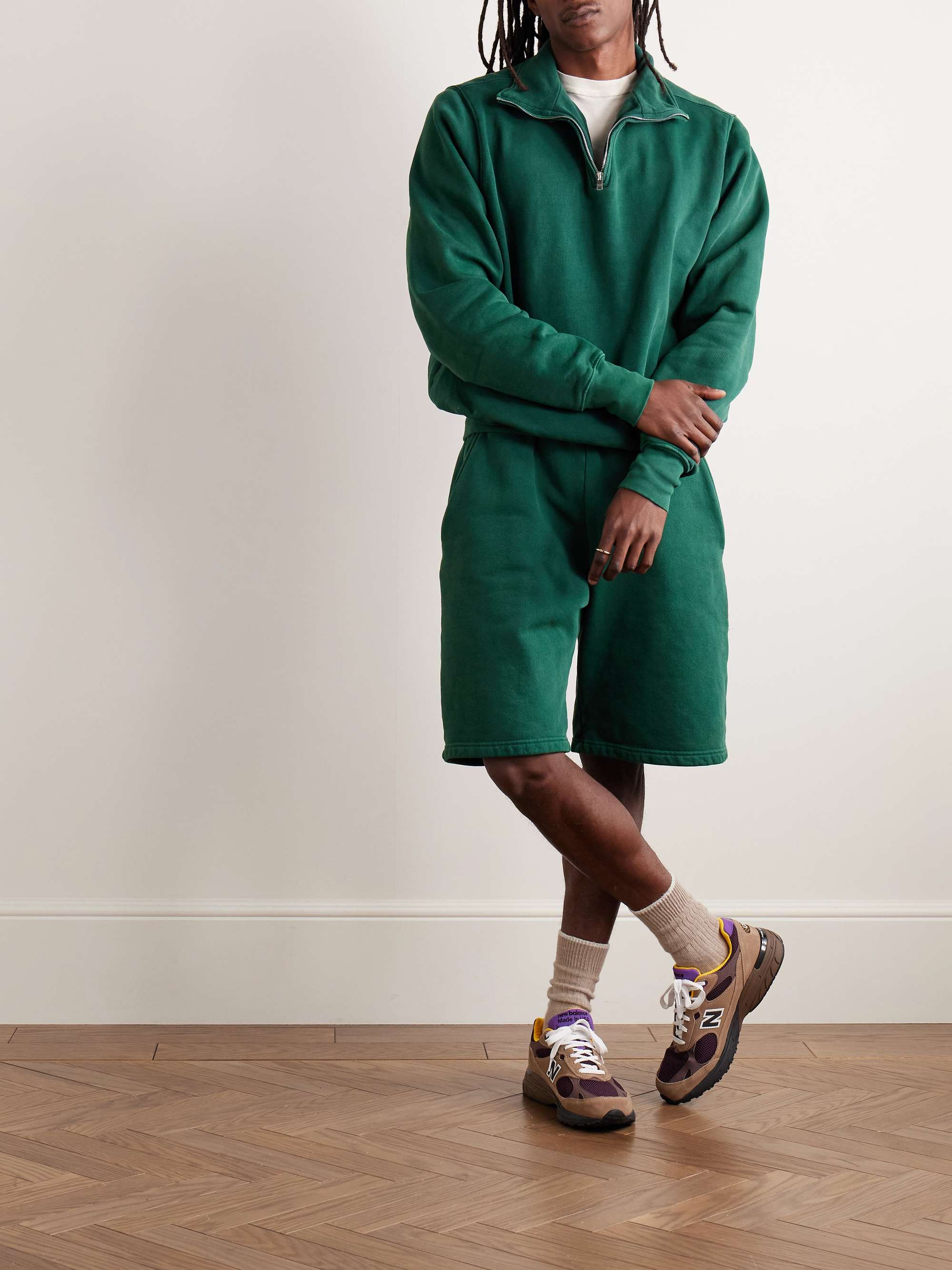 Yacht Garment-Dyed Cotton-Jersey Half-Zip Sweatshirt view