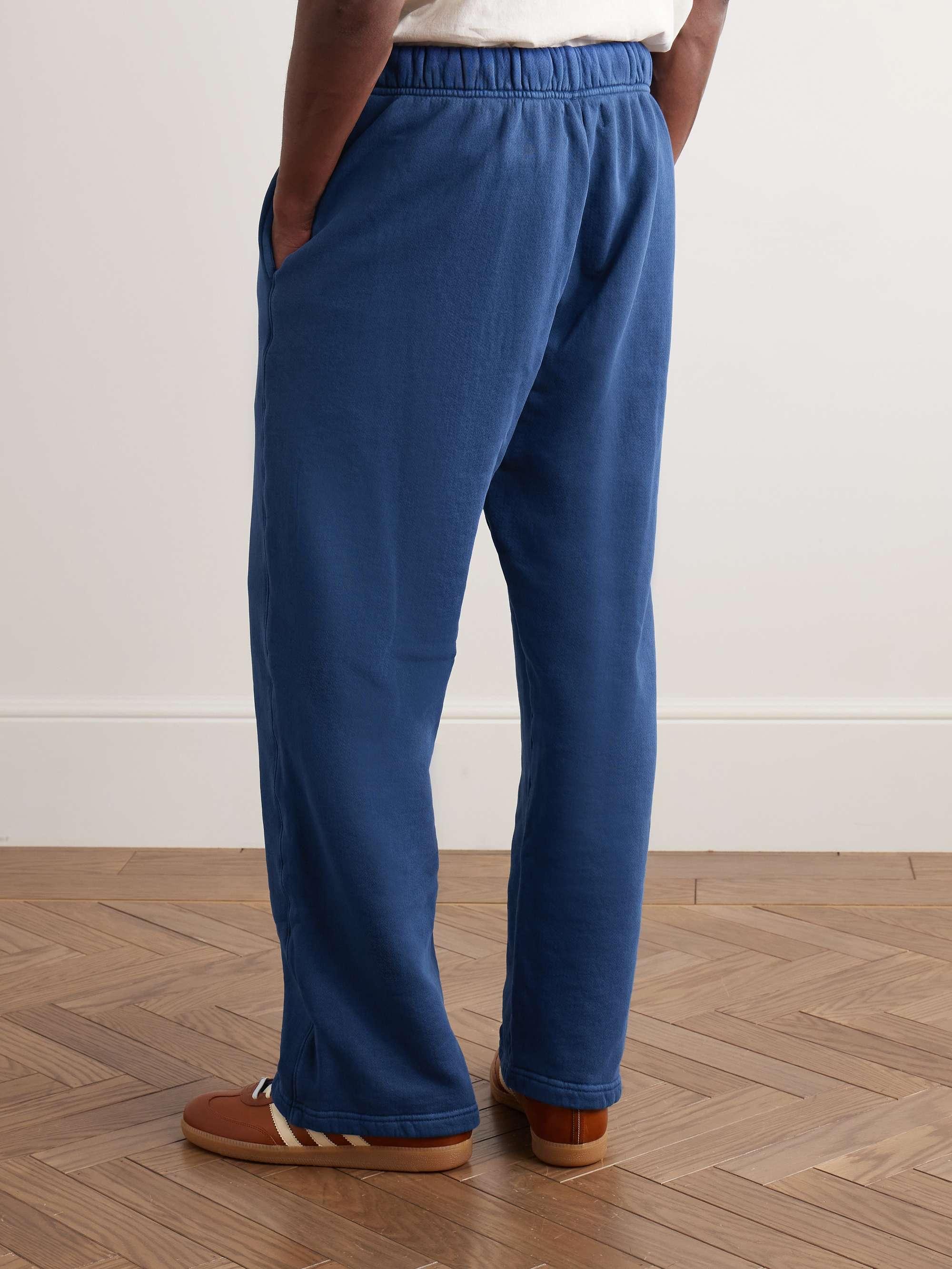 Straight-Leg Garment-Dyed Cotton-Jersey Sweatpants view