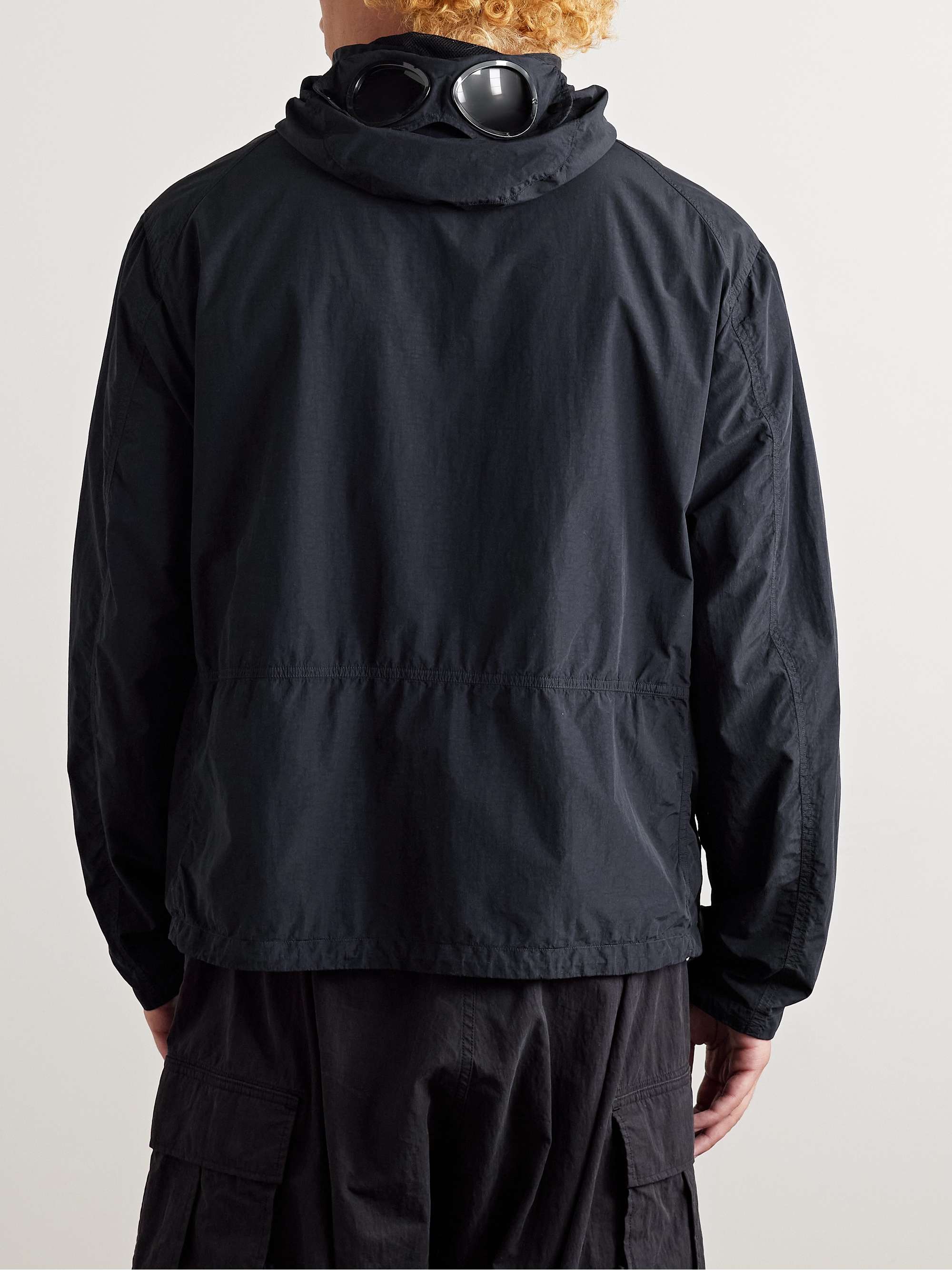 Goggle-Appliquéd Garment-Dyed Flatt Nylon Hooded Jacket view