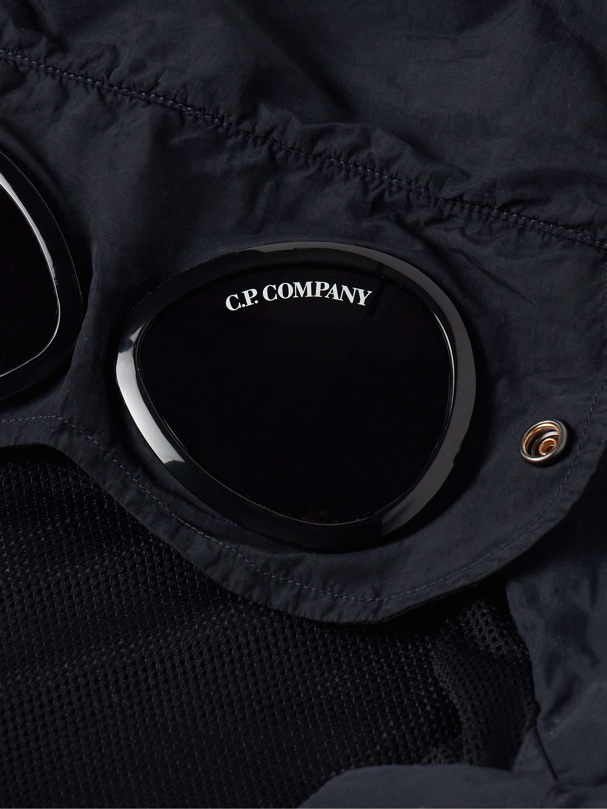 Goggle-Appliquéd Garment-Dyed Flatt Nylon Hooded Jacket view
