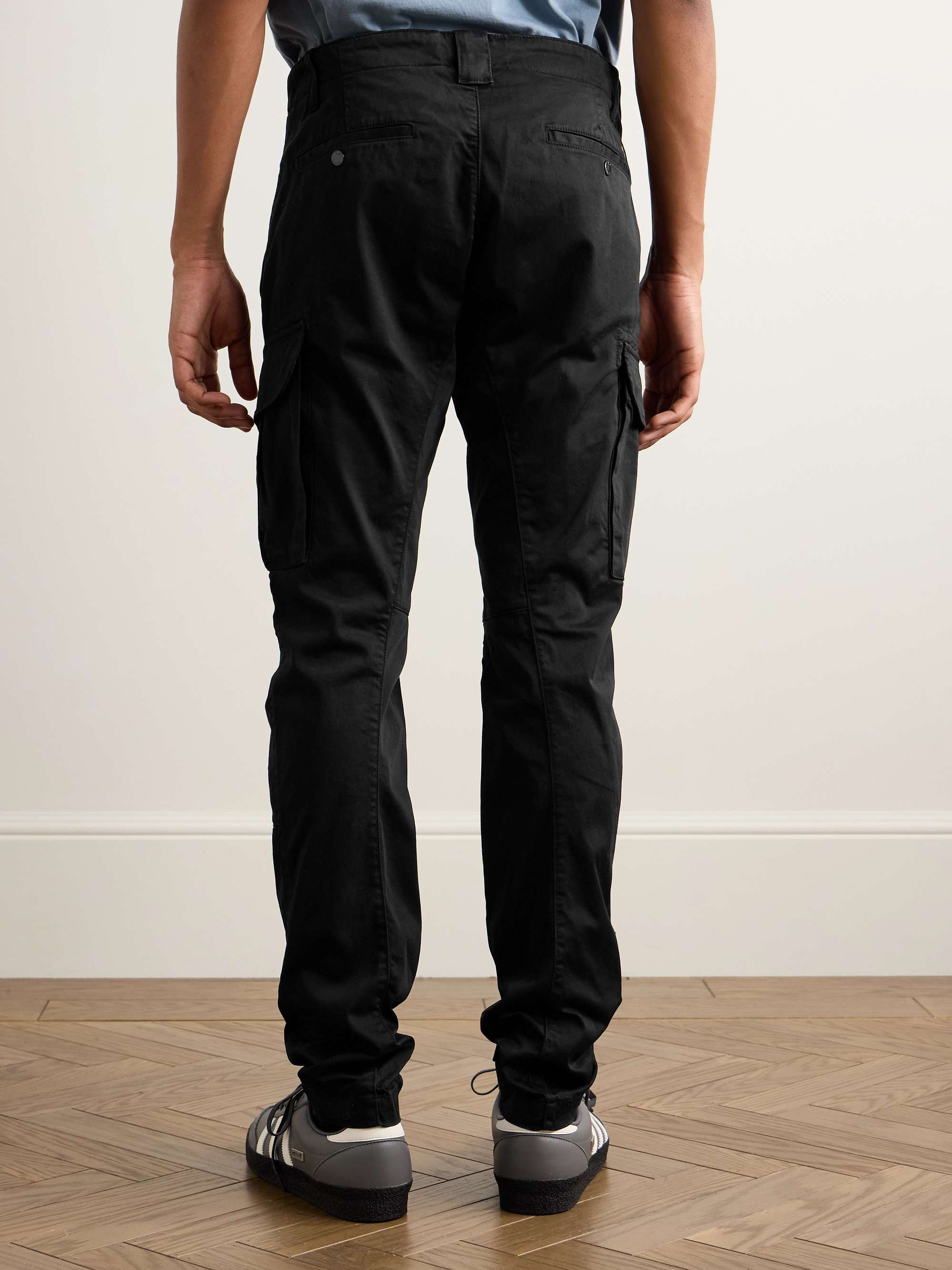Slim-Fit Tapered Logo-Appliquéd Stretch-Cotton Sateen Cargo Trousers view