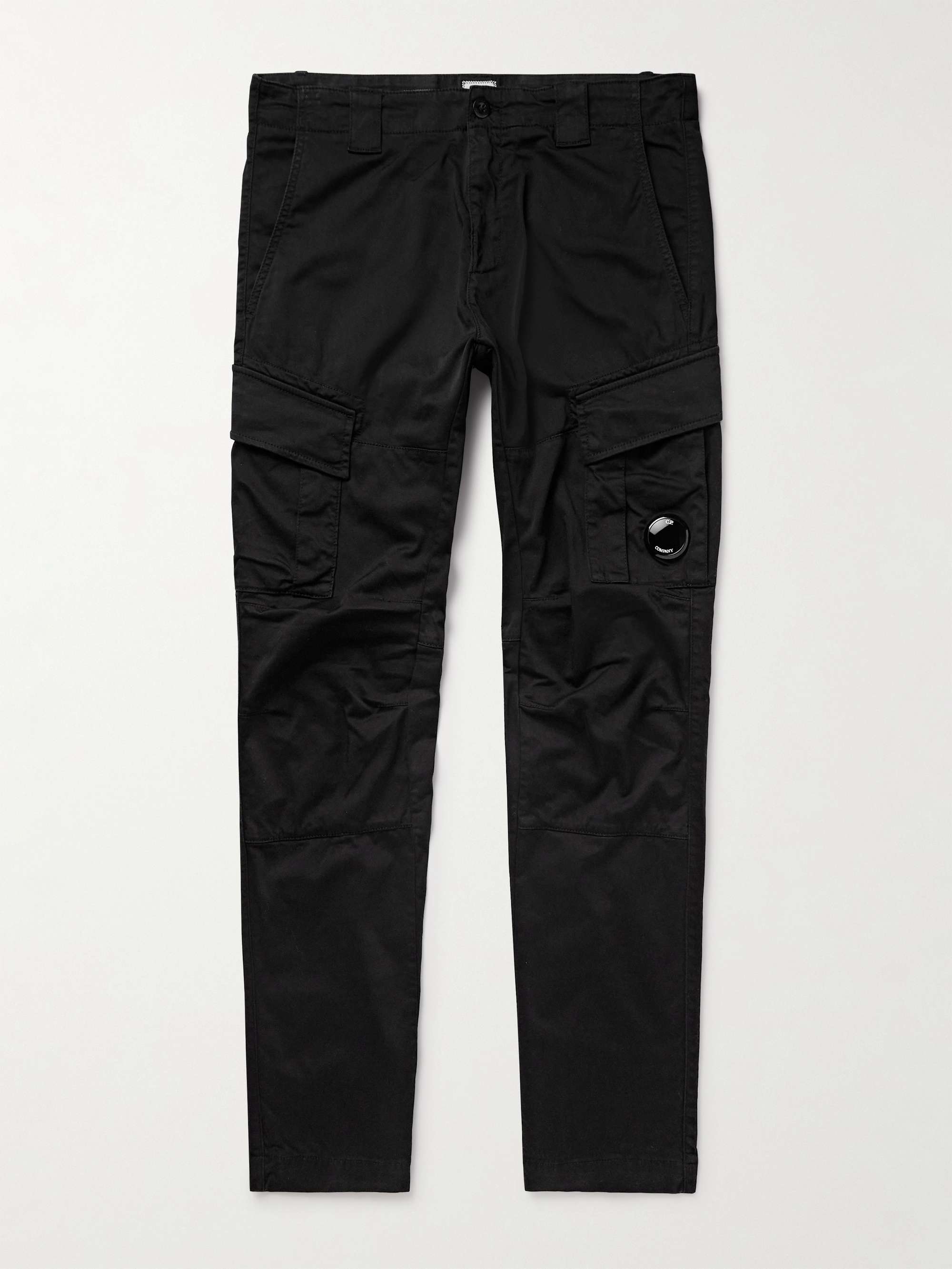 Slim-Fit Tapered Logo-Appliquéd Stretch-Cotton Sateen Cargo Trousers view