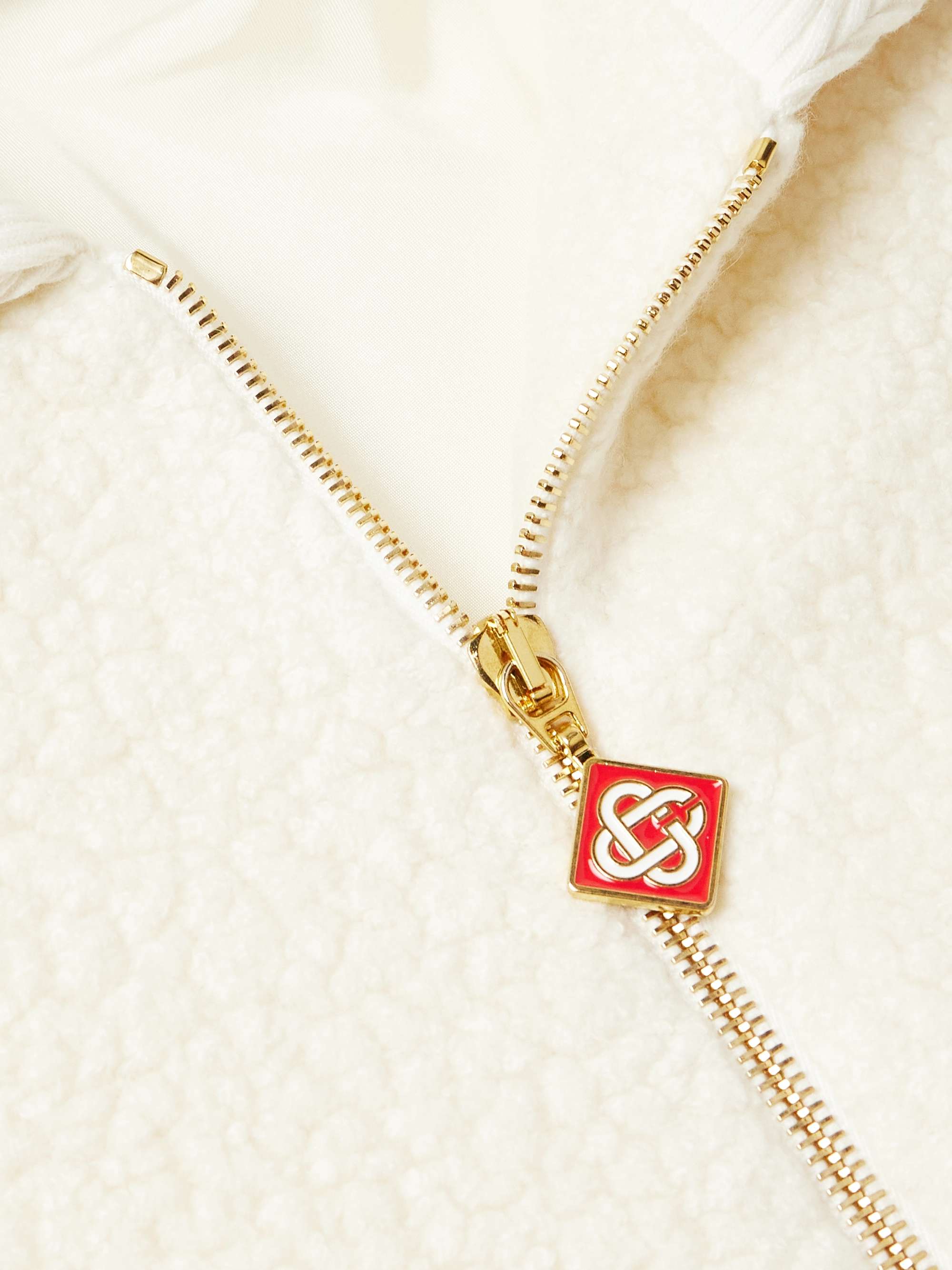 Logo-Embellished Fleece Zip-Up Sweatshirt view