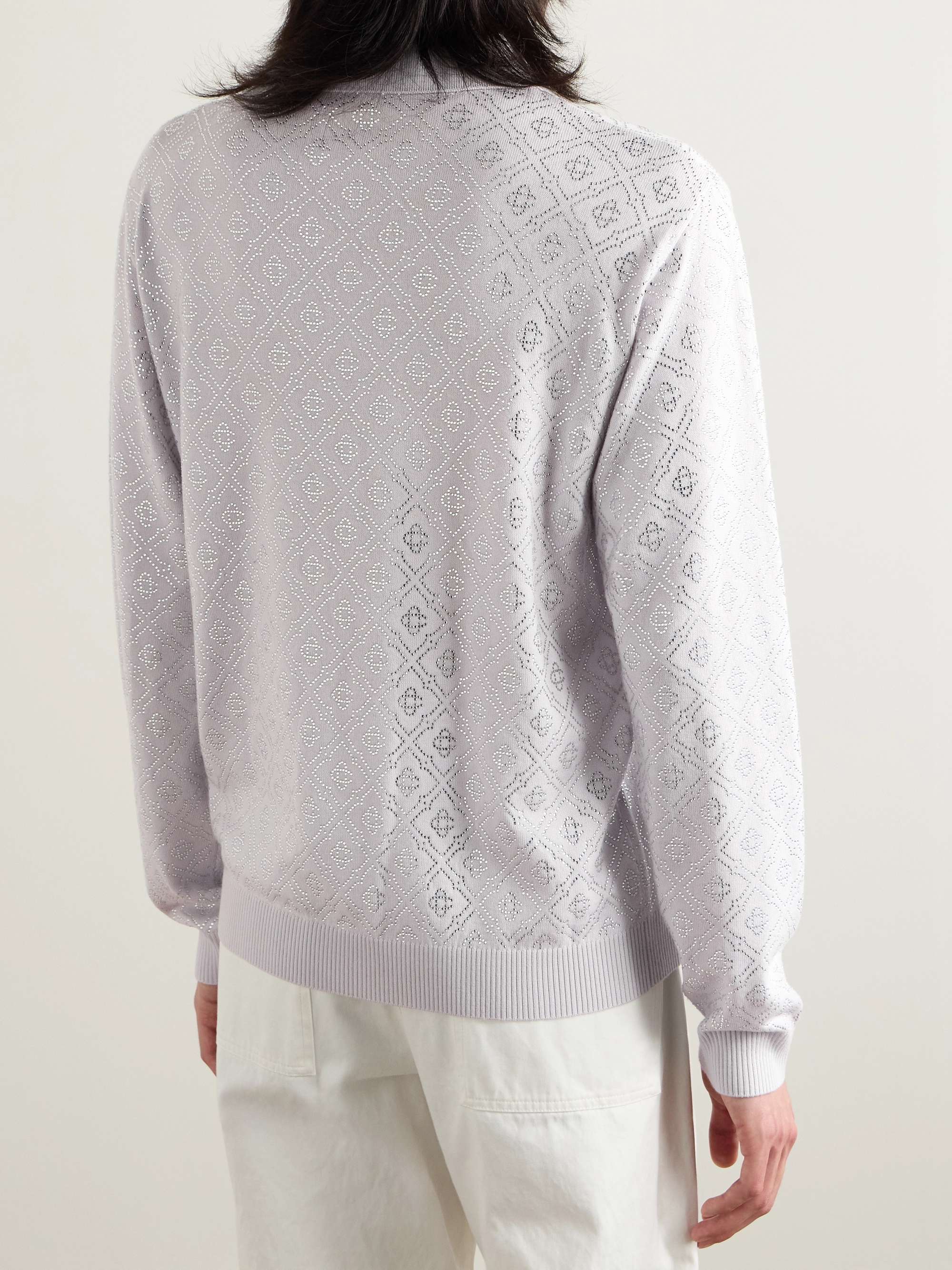 Crystal-Embellished Wool Polo Shirt view