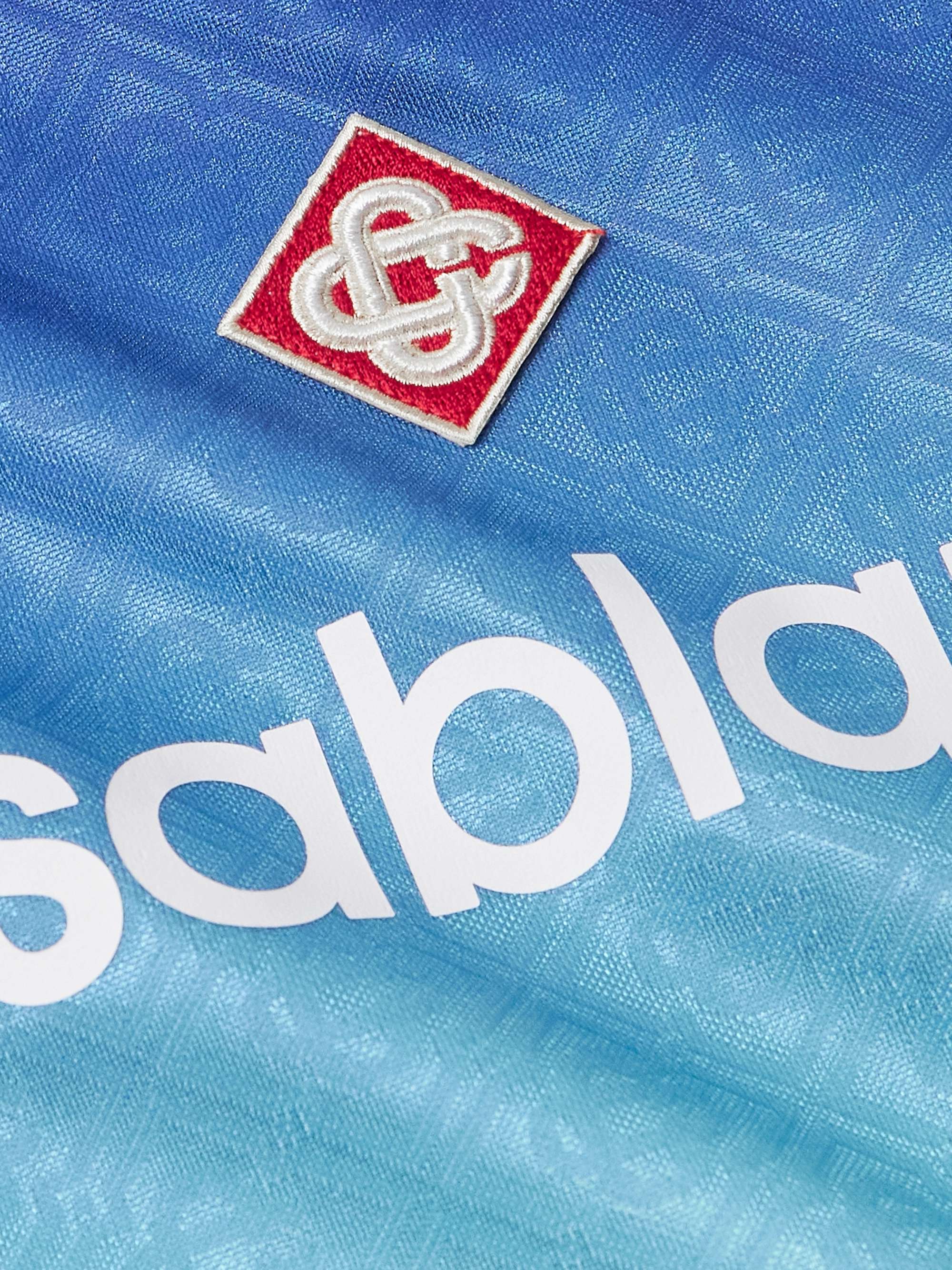 Appliquéd Logo-Print Jacquard Polo Shirt view