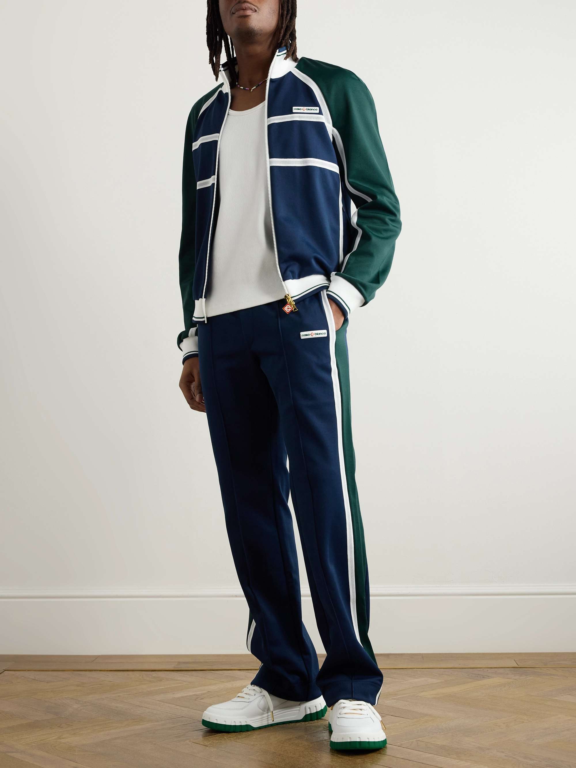 Logo-Appliquéd Mesh-Trimmed Tech-Jersey Track Jacket view