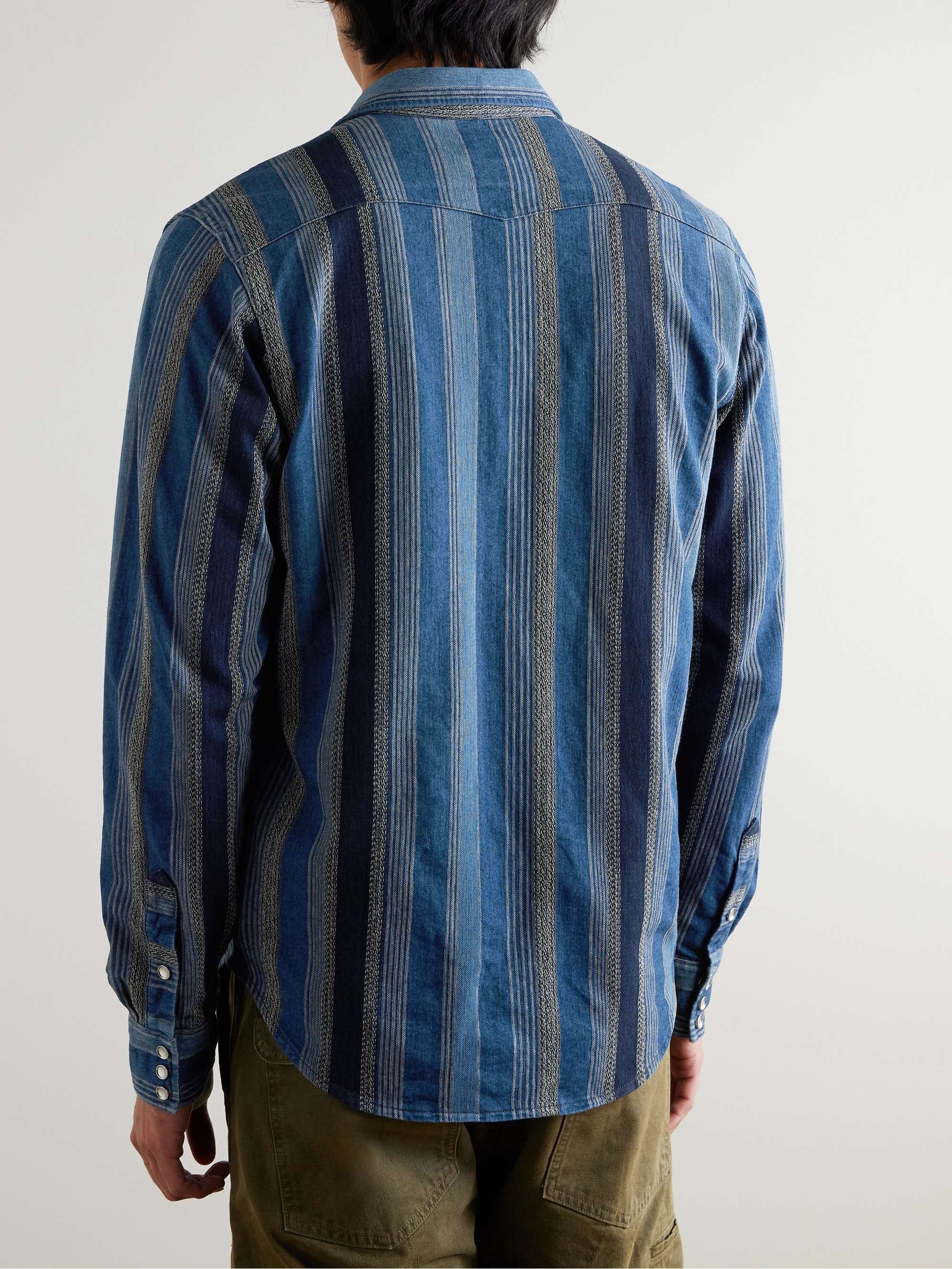 Striped Cotton-Jacquard Western Shirt view