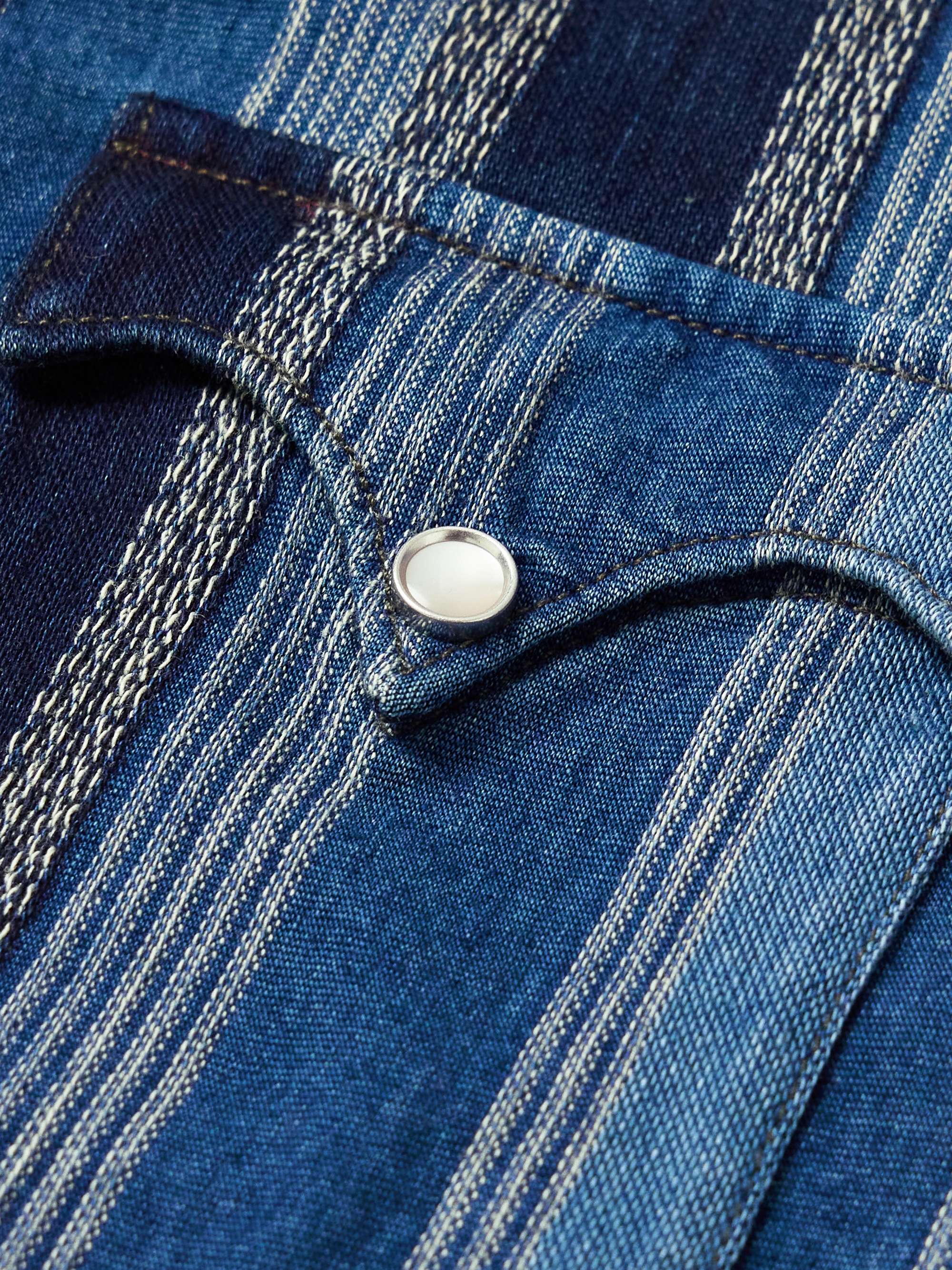 Striped Cotton-Jacquard Western Shirt view