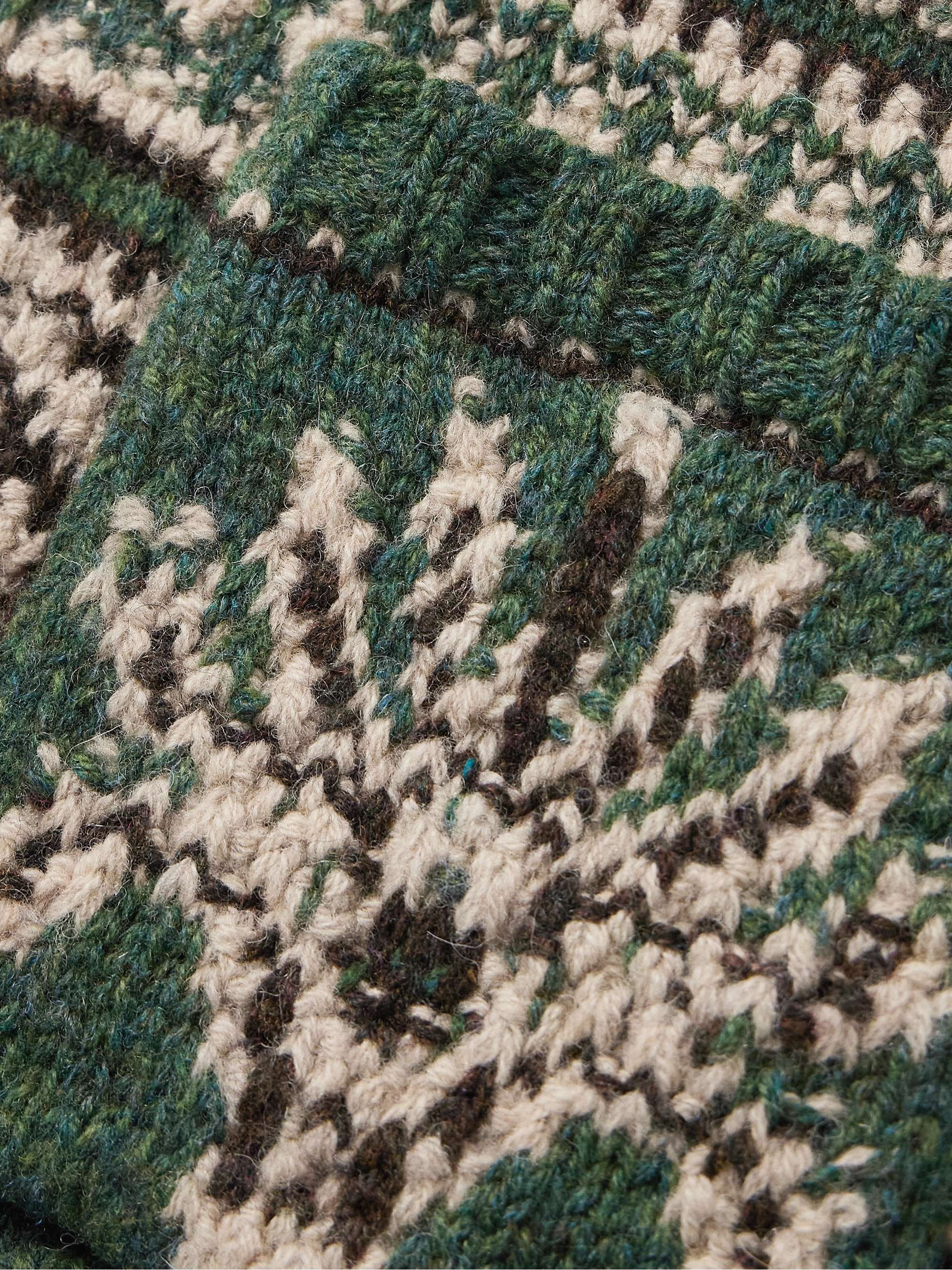 Shawl-Collar Jacquard-Knit Wool Zip-Up Cardigan view