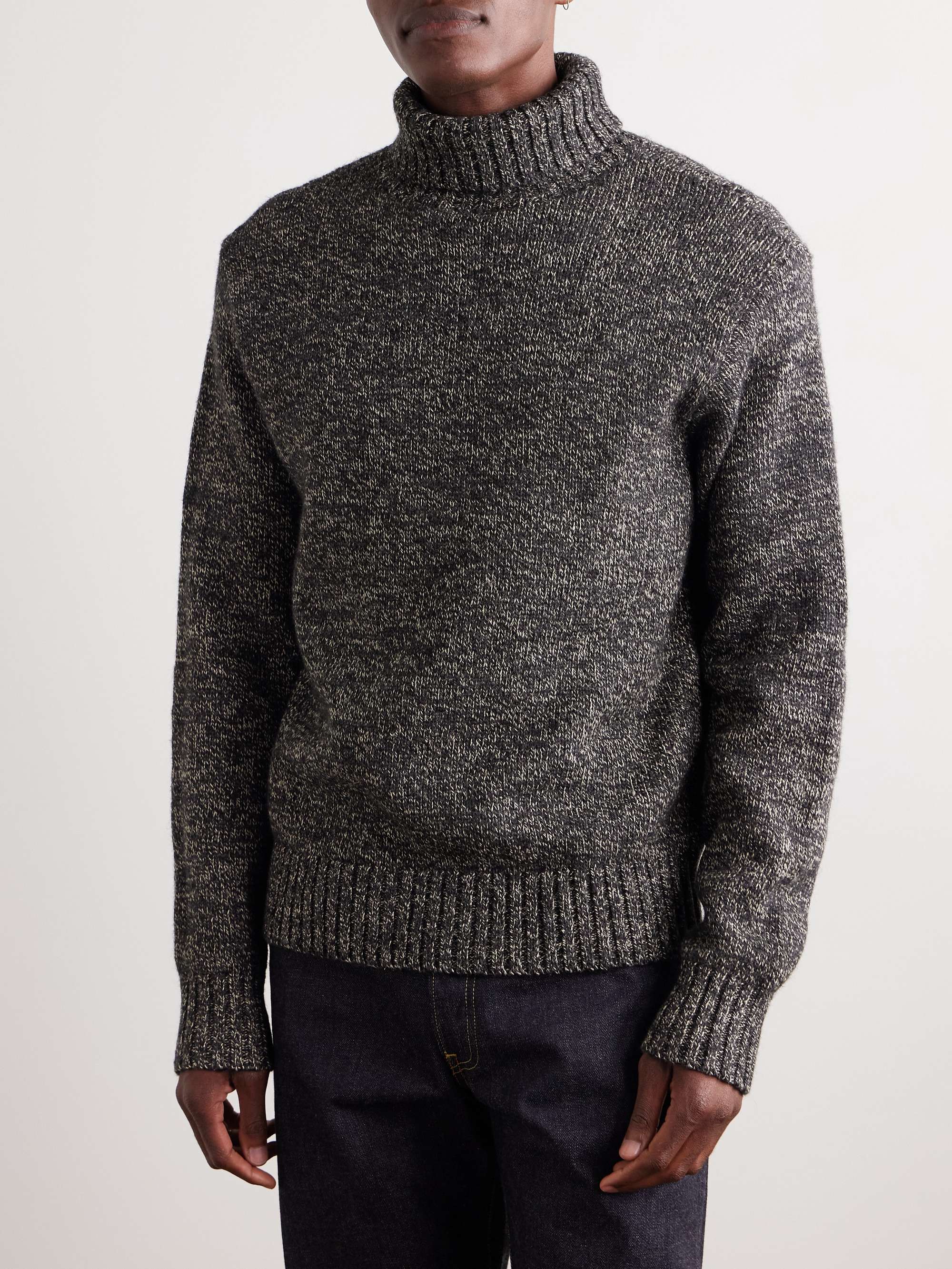 Wool, Cotton and Linen-Blend Rollneck Sweater view