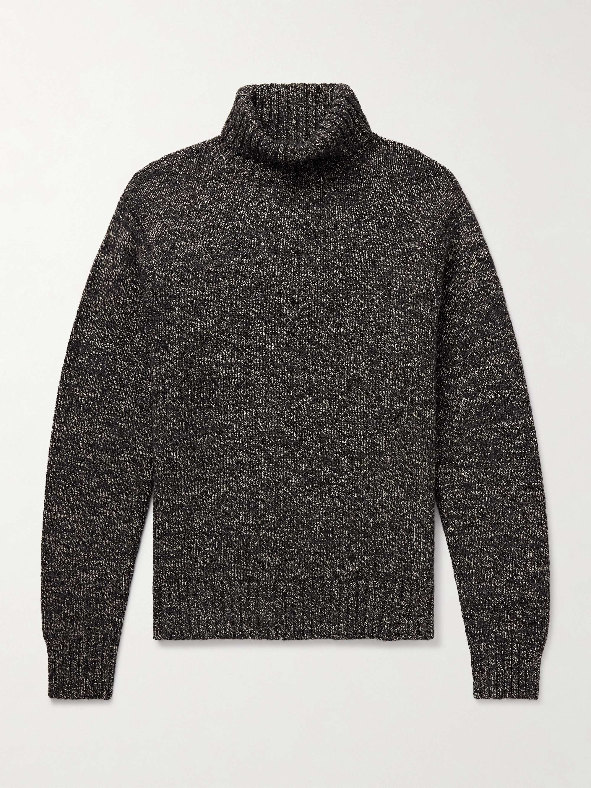 Wool, Cotton and Linen-Blend Rollneck Sweater view