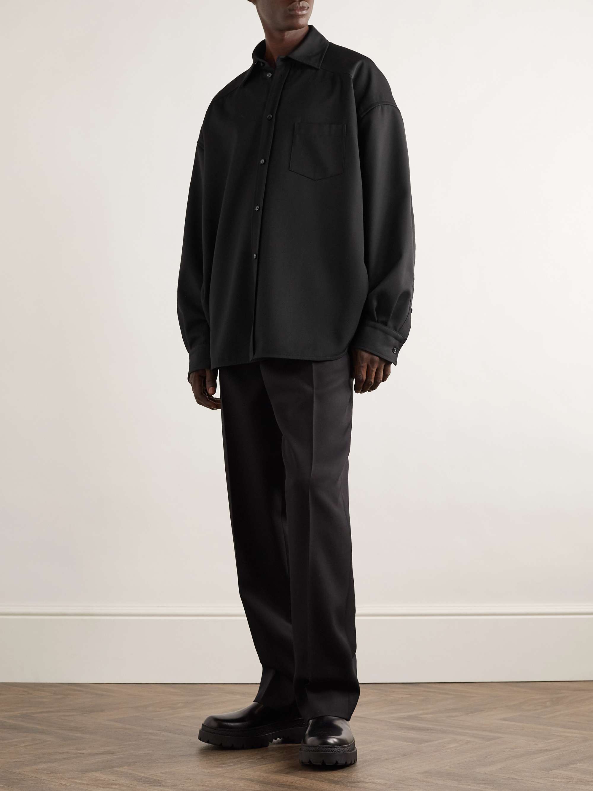 Oversized Wool-Twill Shirt view