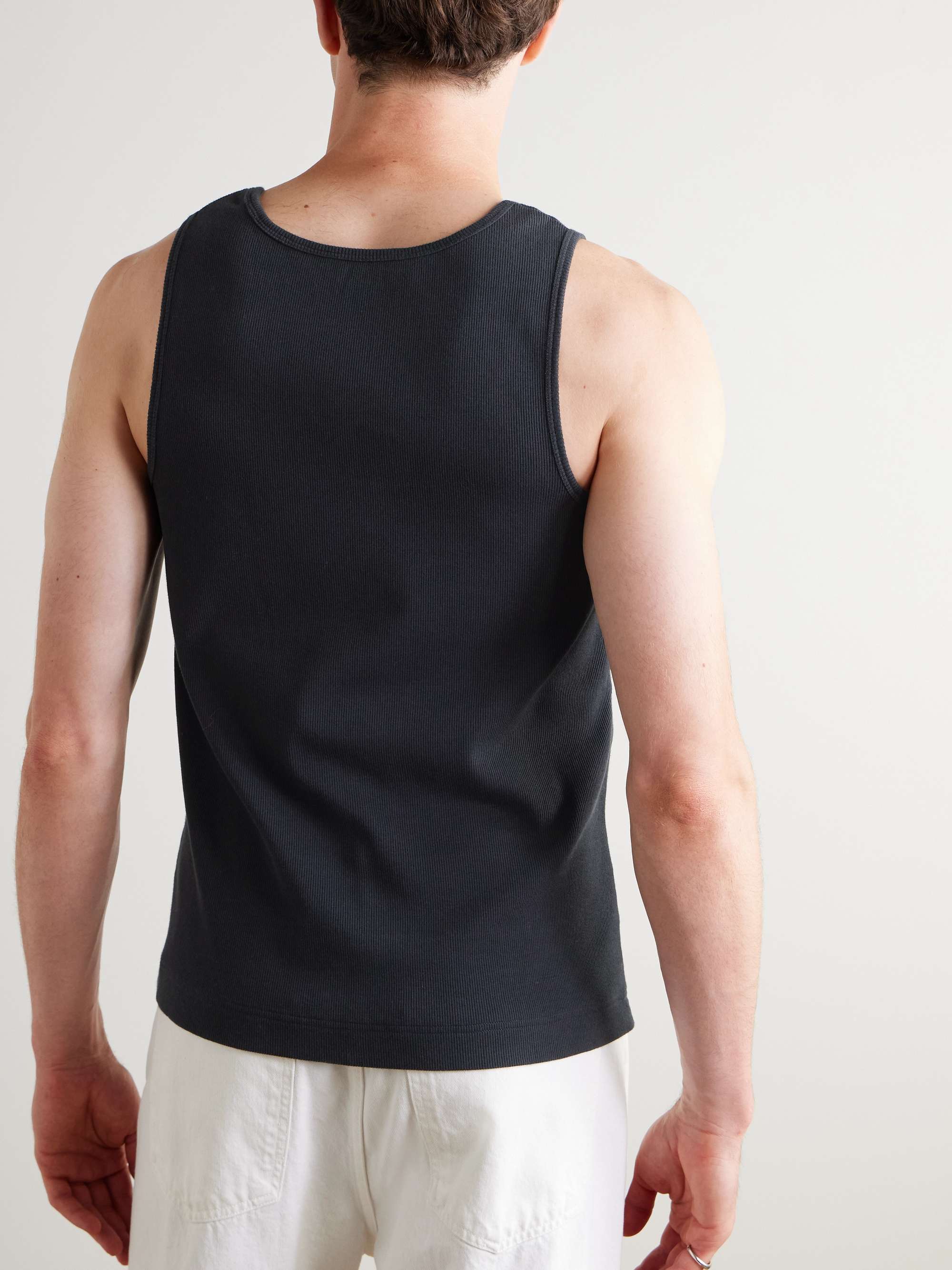 Ribbed Stretch-Organic Cotton-Jersey Tank Top view