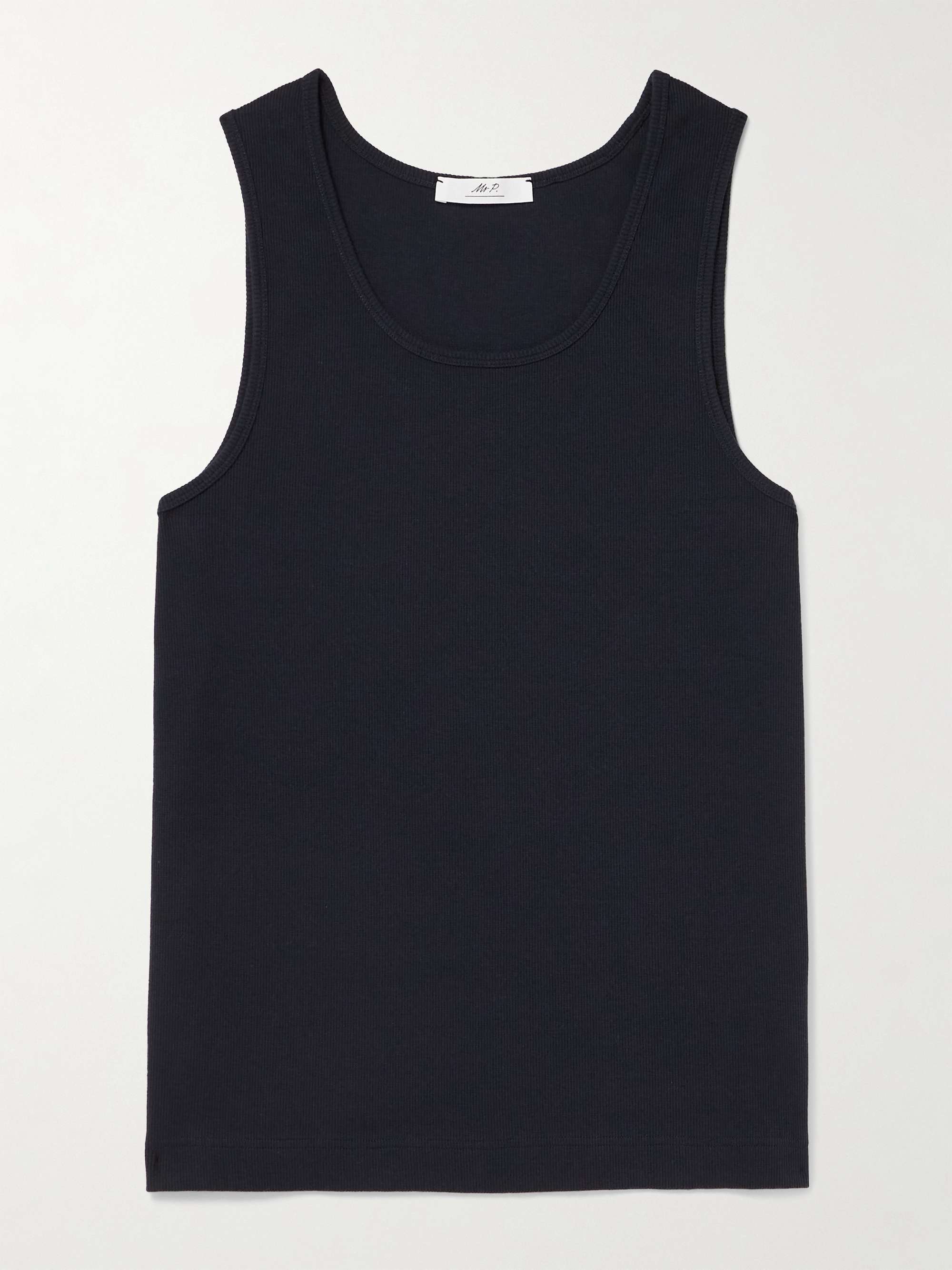 Ribbed Stretch-Organic Cotton-Jersey Tank Top view