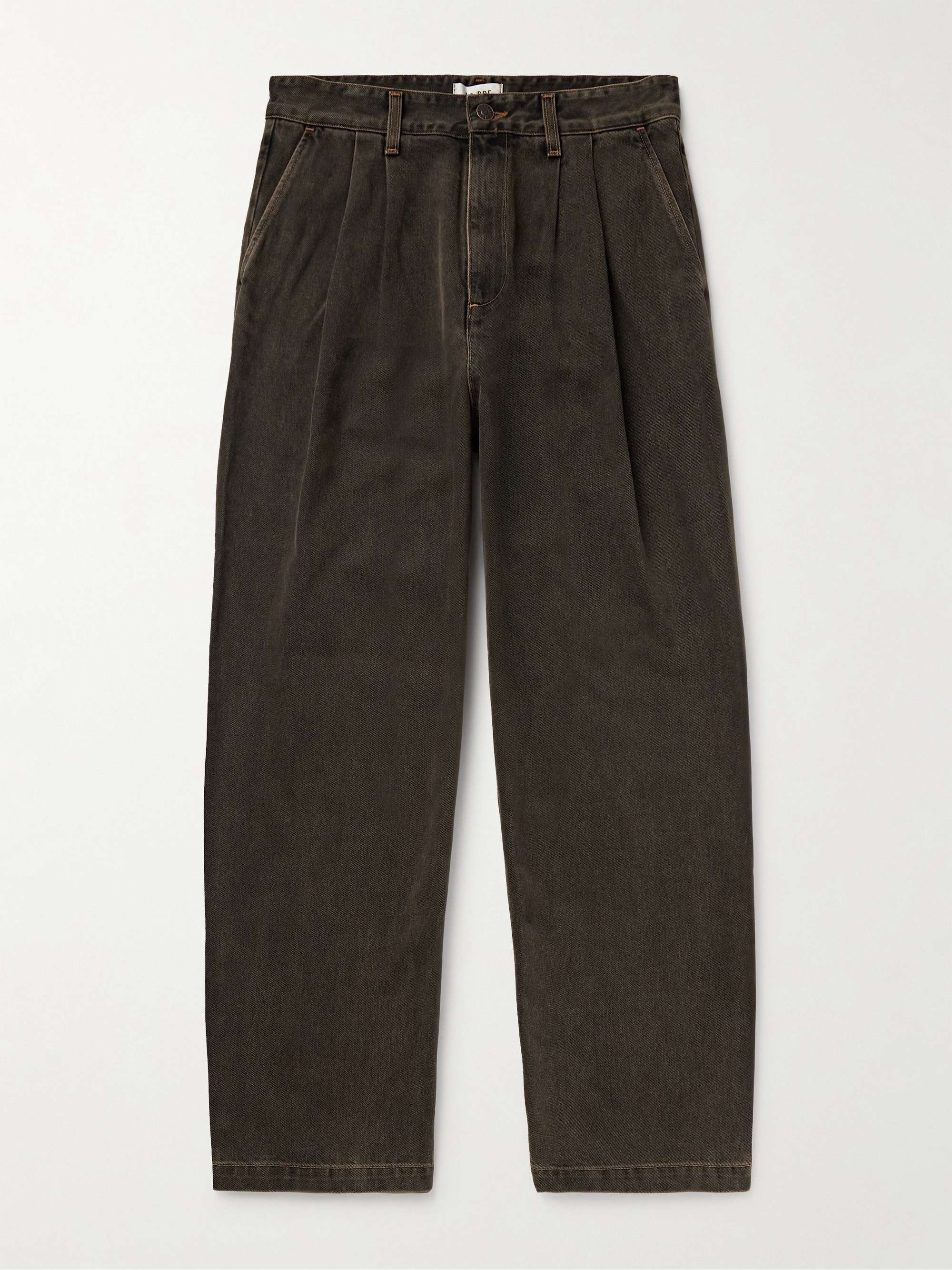 Slater Straight-Leg Pleated Jeans view