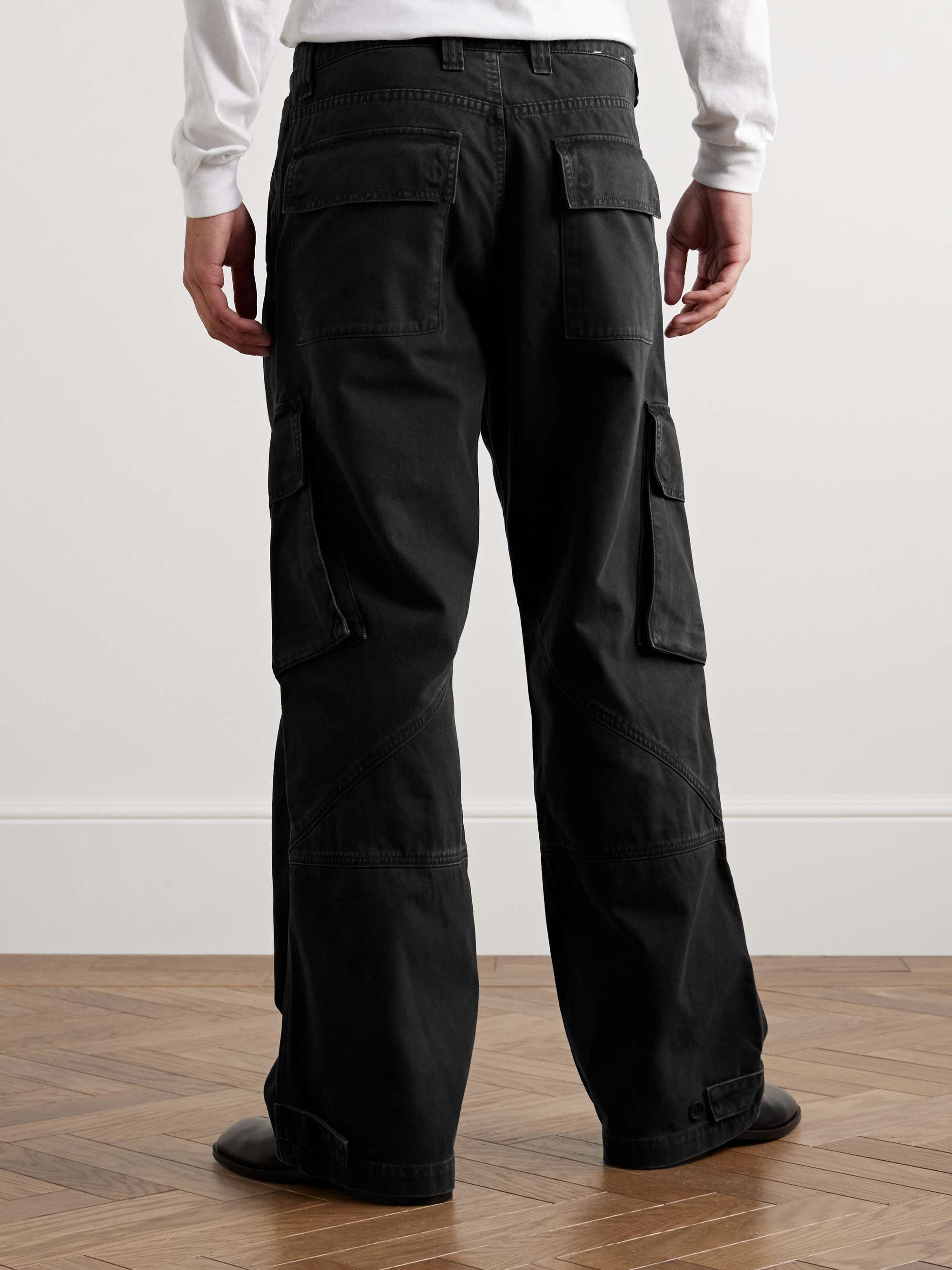 Wilson Wide-Leg Cotton-Twill Cargo Trousers view