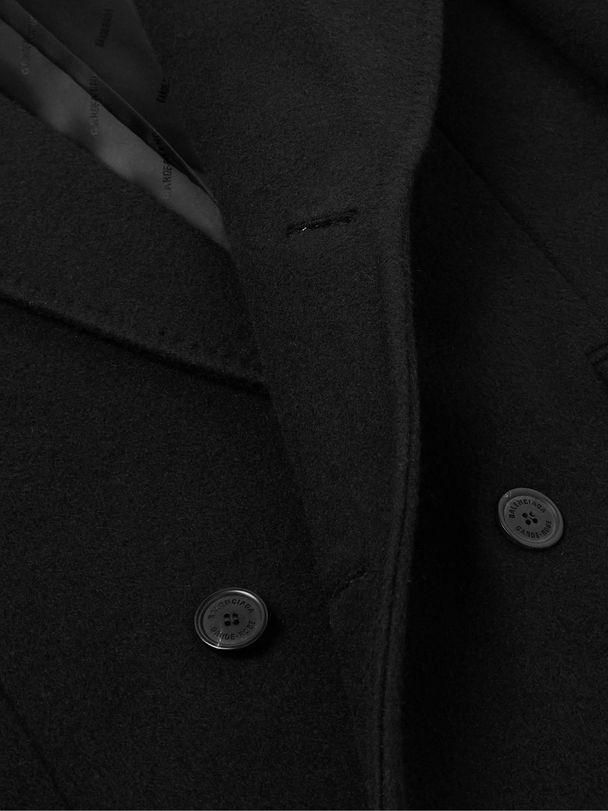 Oversized Double-Breasted Cashmere and Wool-Blend Felt Coat view