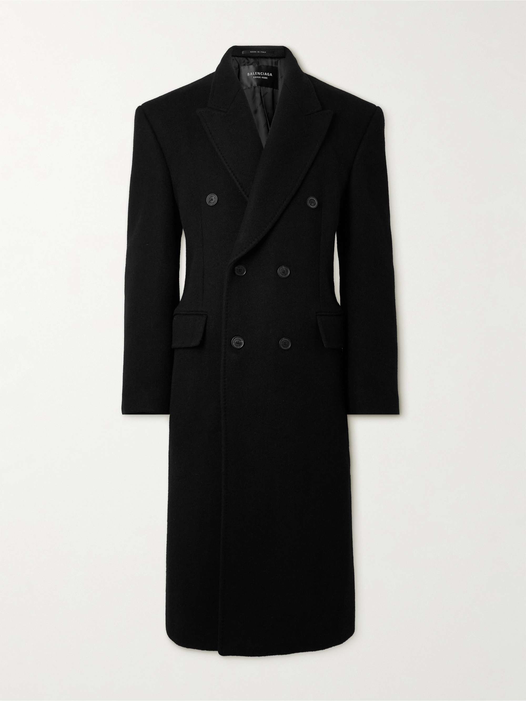 Oversized Double-Breasted Cashmere and Wool-Blend Felt Coat view