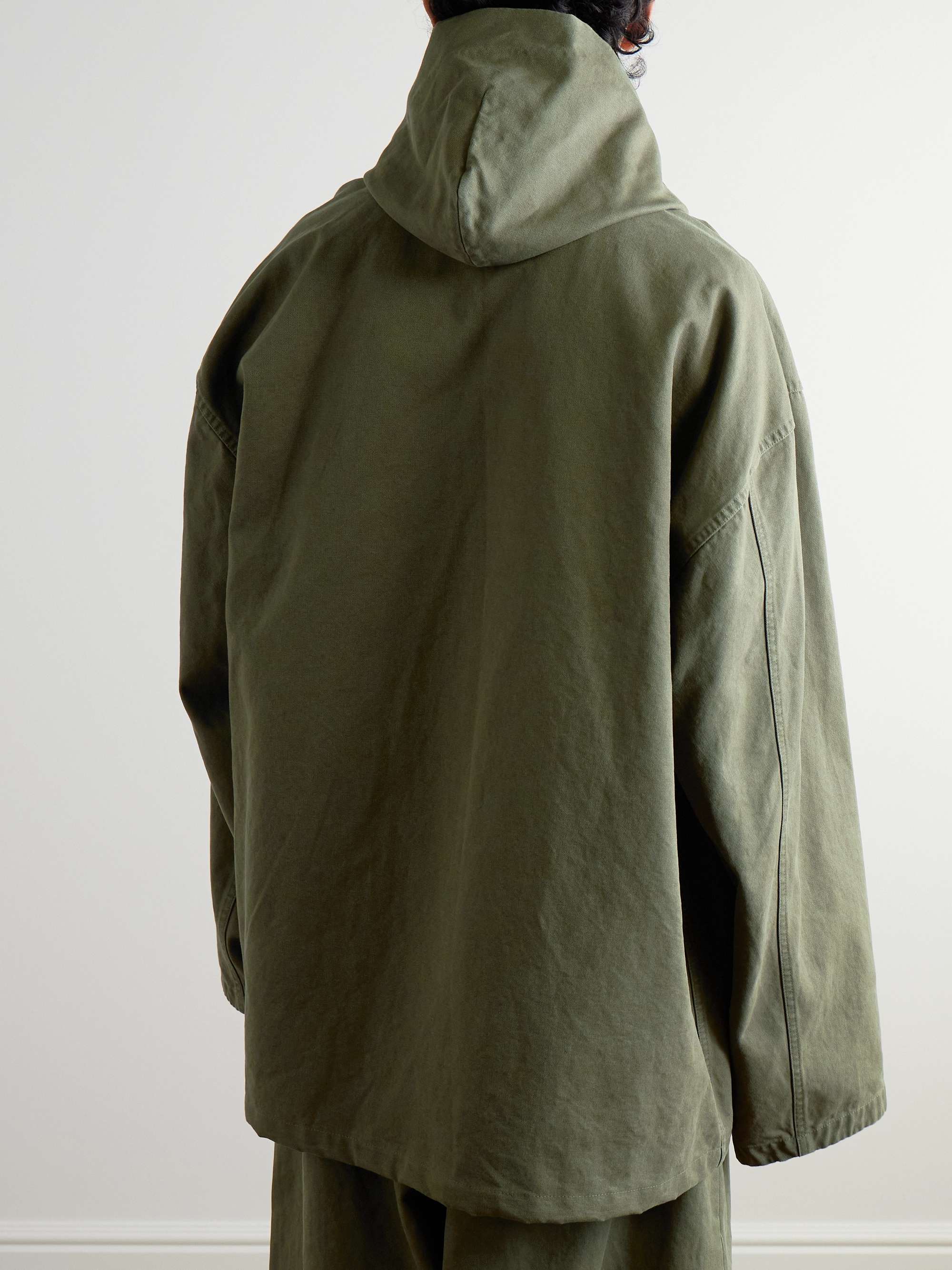 Cotton-Canvas Hooded Jacket view