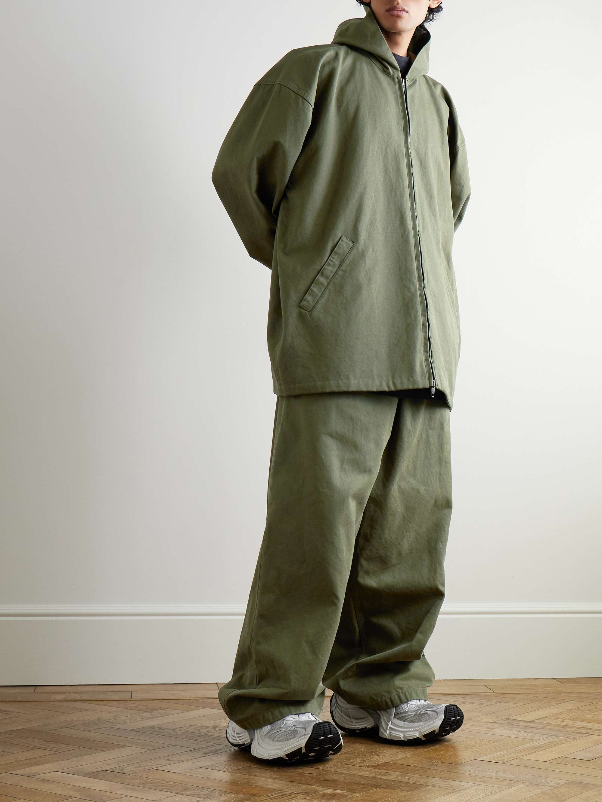 Cotton-Canvas Hooded Jacket view