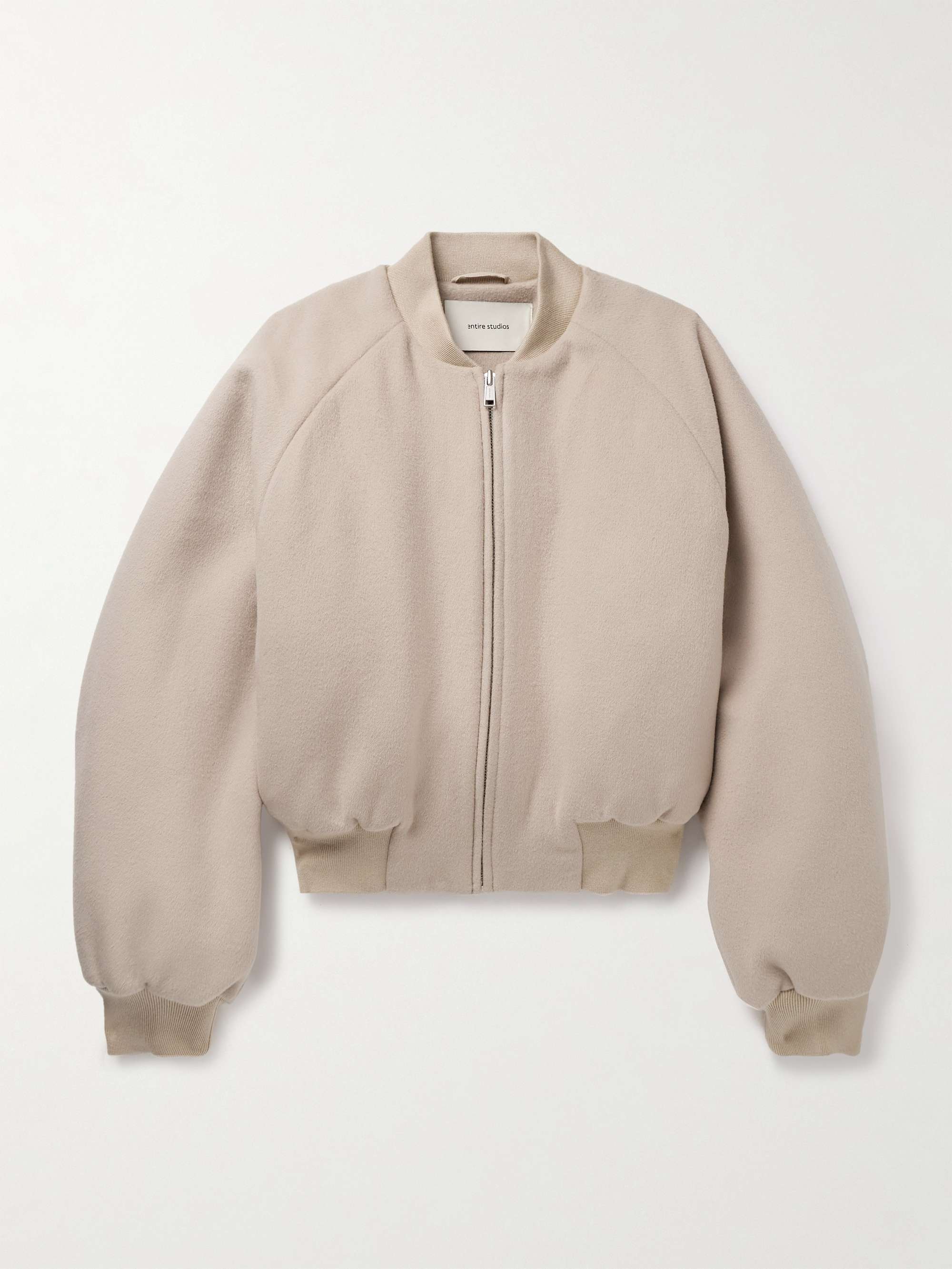 Wool-Blend Felt Bomber Jacket view