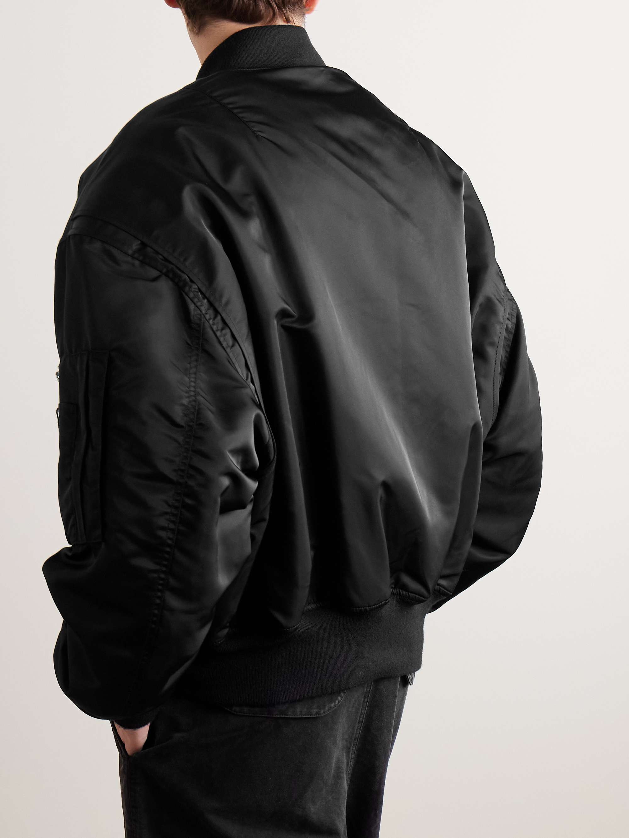 Broad Oversized Satin Bomber Jacket view